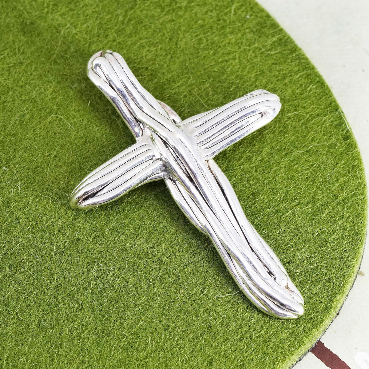 Vintage Israel PAZ PZ Sterling 925 silver handmade cross pendant
