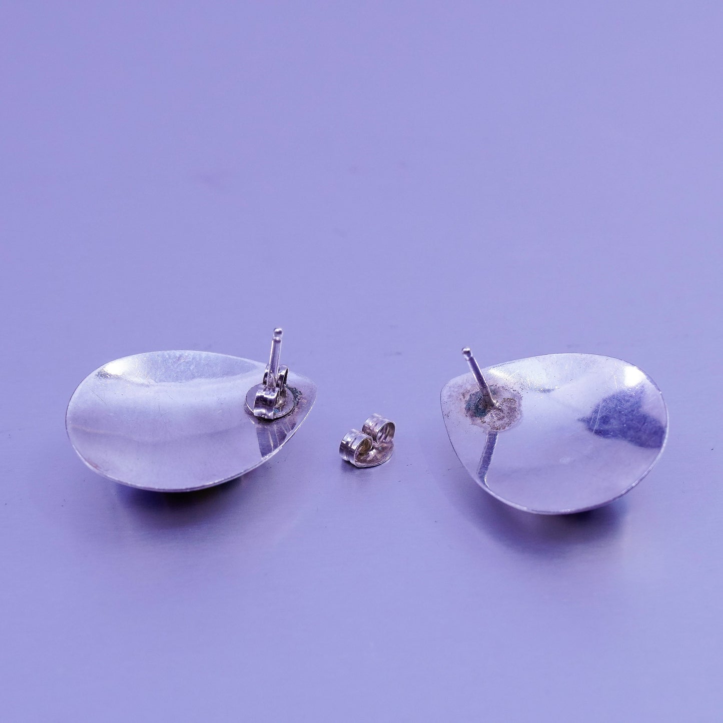 Native American Zuni Sterling 925 silver earrings, teardrop studs w/ turquoise