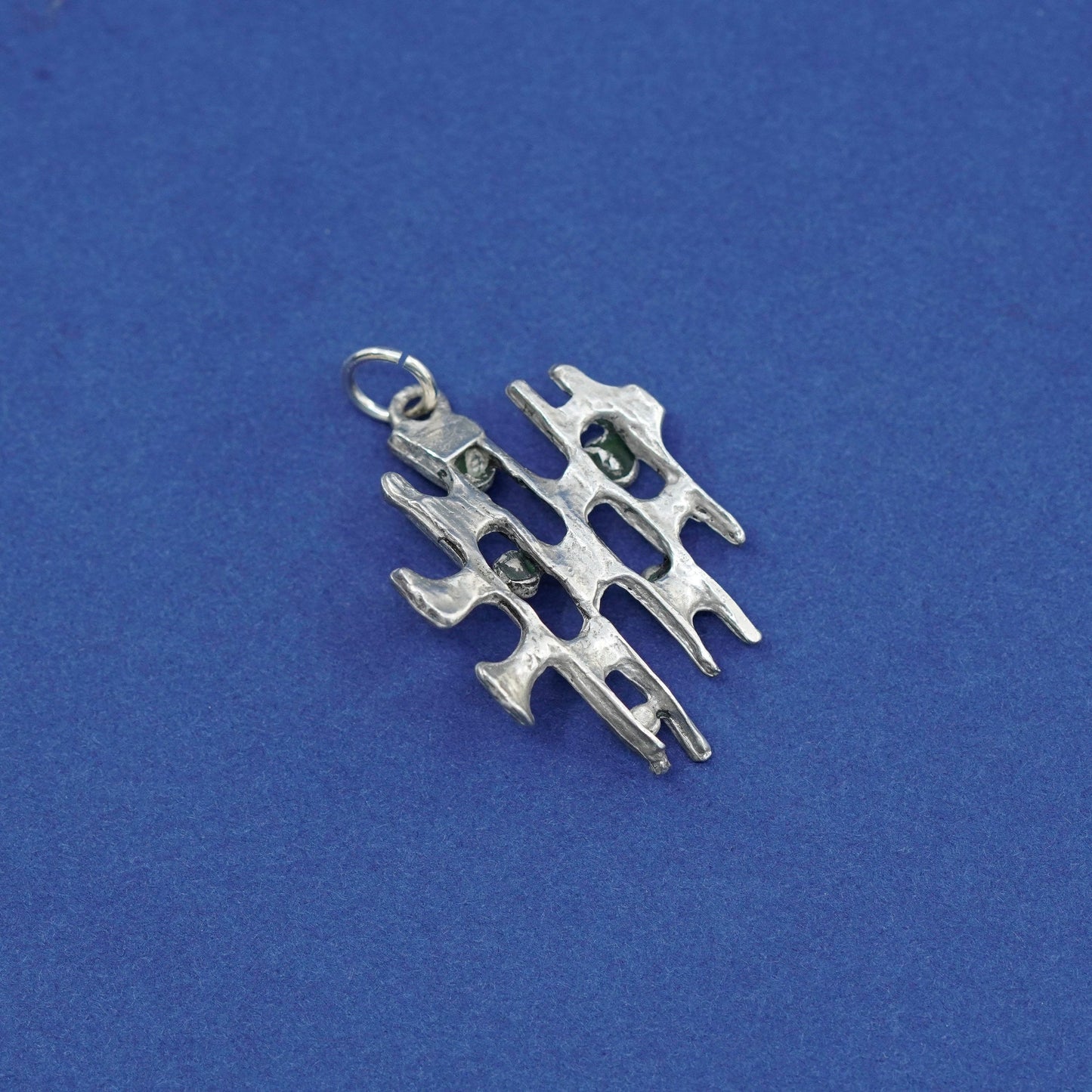 Vintage Sterling silver handmade pendant, modern 925 drop