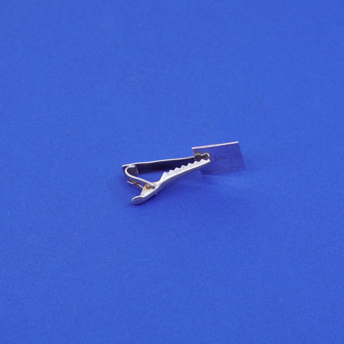 Vintage Sterling silver handmade tie clip, 925 tieclip with mayan calendar