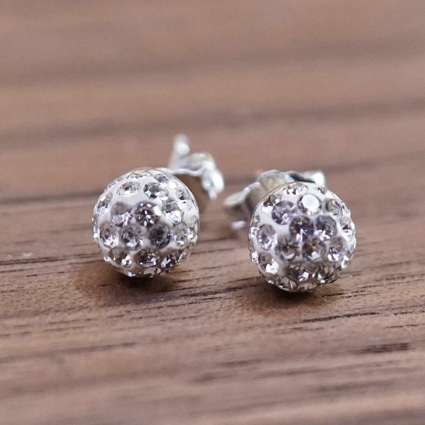Vintage Sterling 925 silver cluster Cz studs, Swarovski earrings