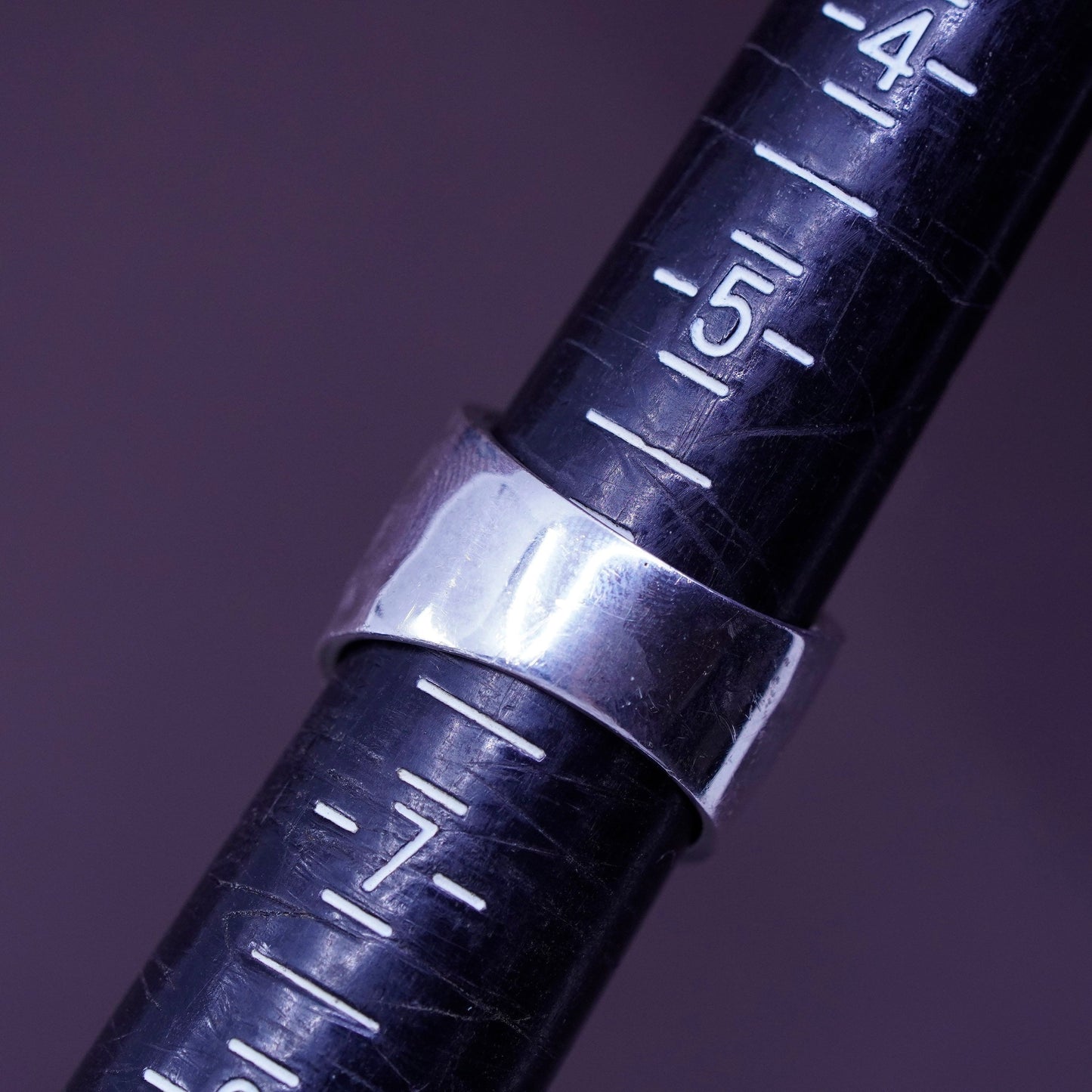 Size 6, vintage Sterling silver handmade ring, hammered 925 wide band