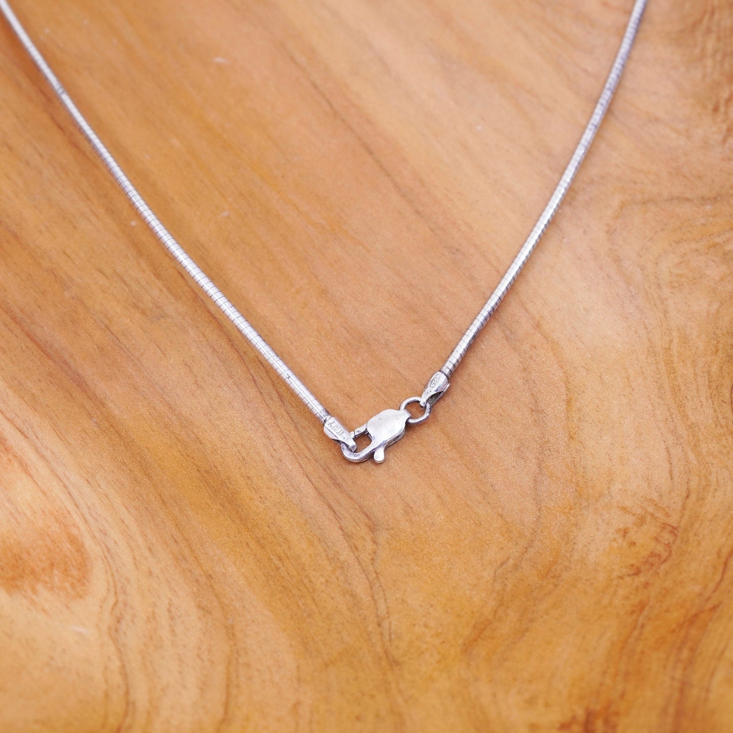 18”, 2mm, vintage sterling silver snake chain, Italy 925 silver necklace