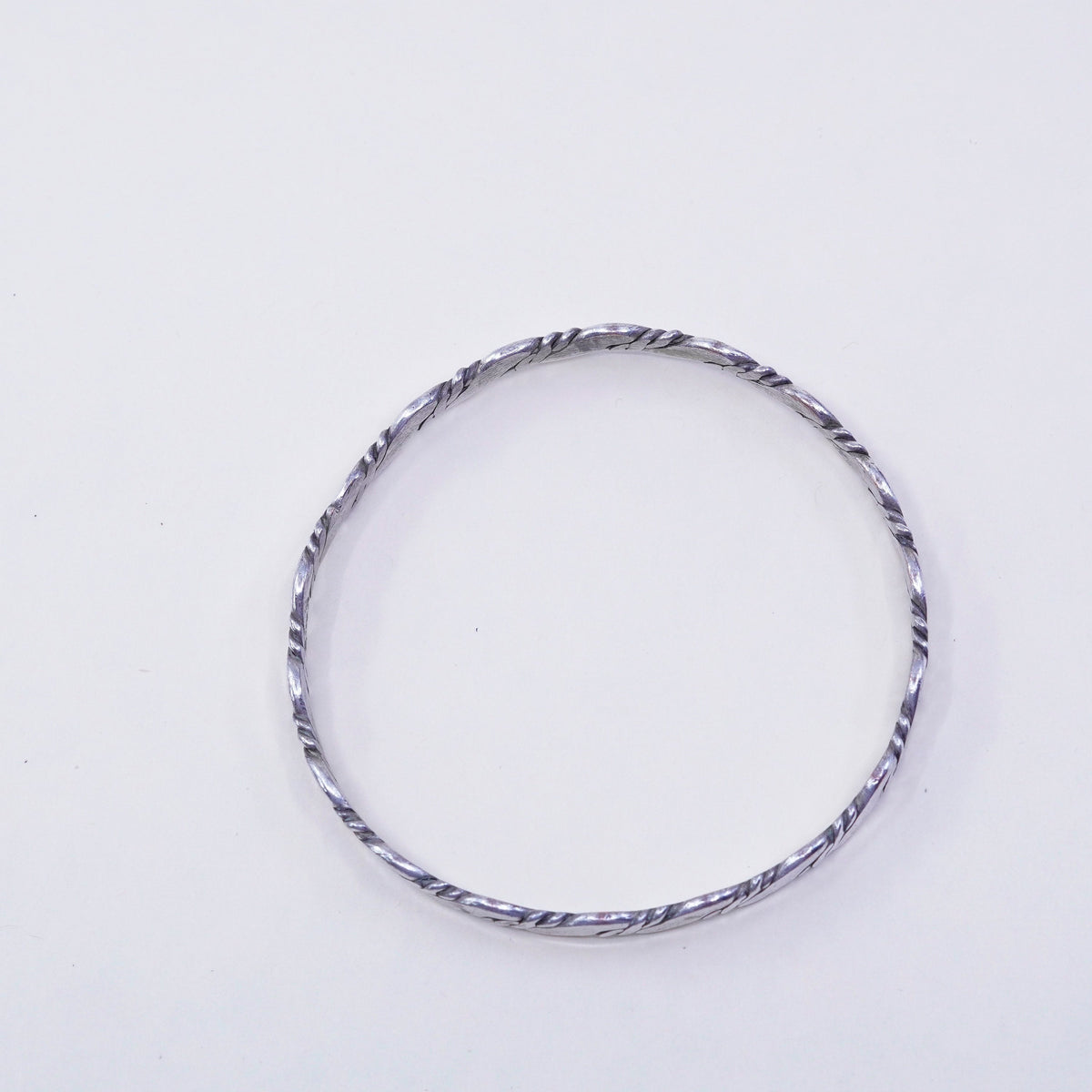 8.25”, Vintage sterling silver handmade bracelet, 925 cable bangle