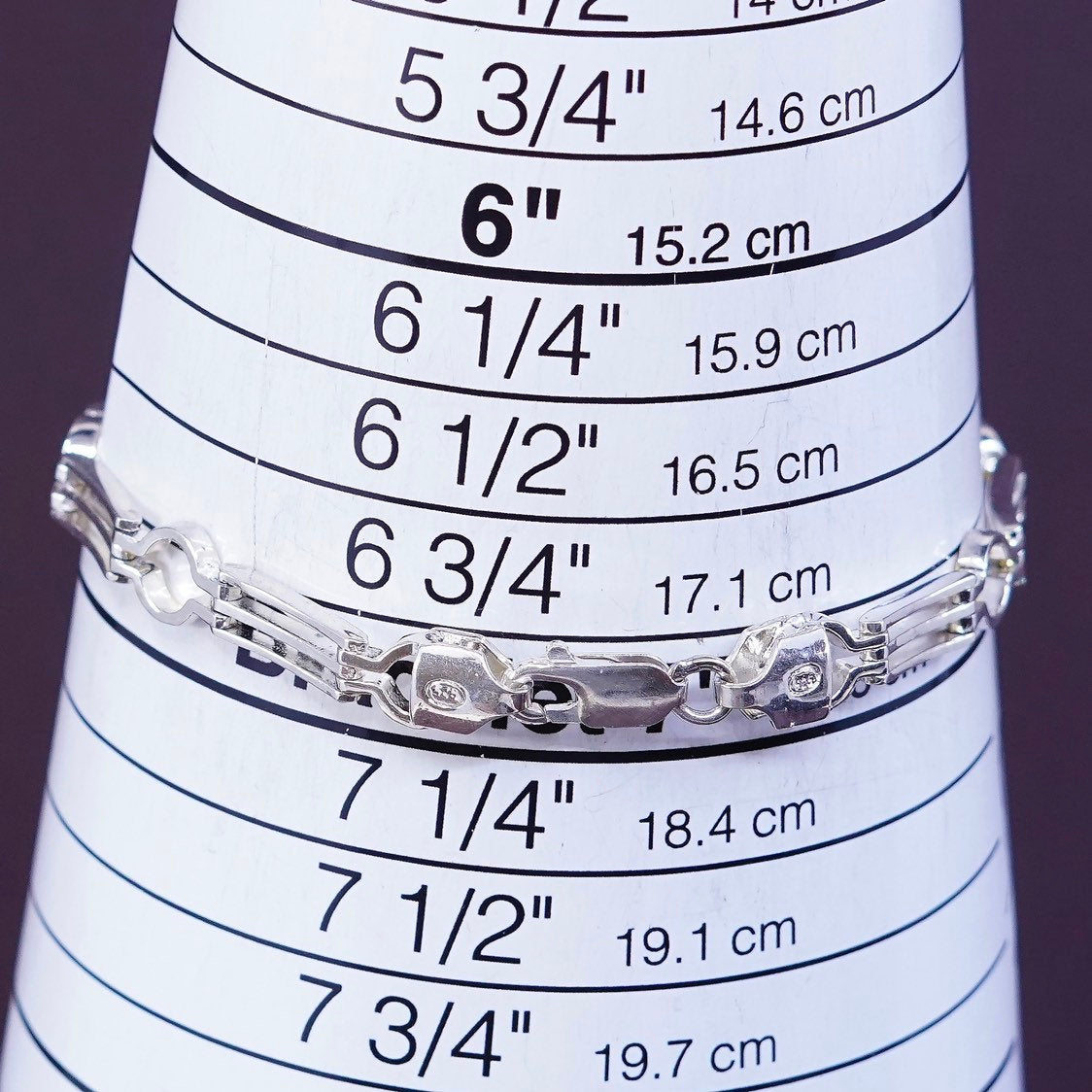 7", two Tone modern Sterling silver handmade tennis bracelet, 925 chain