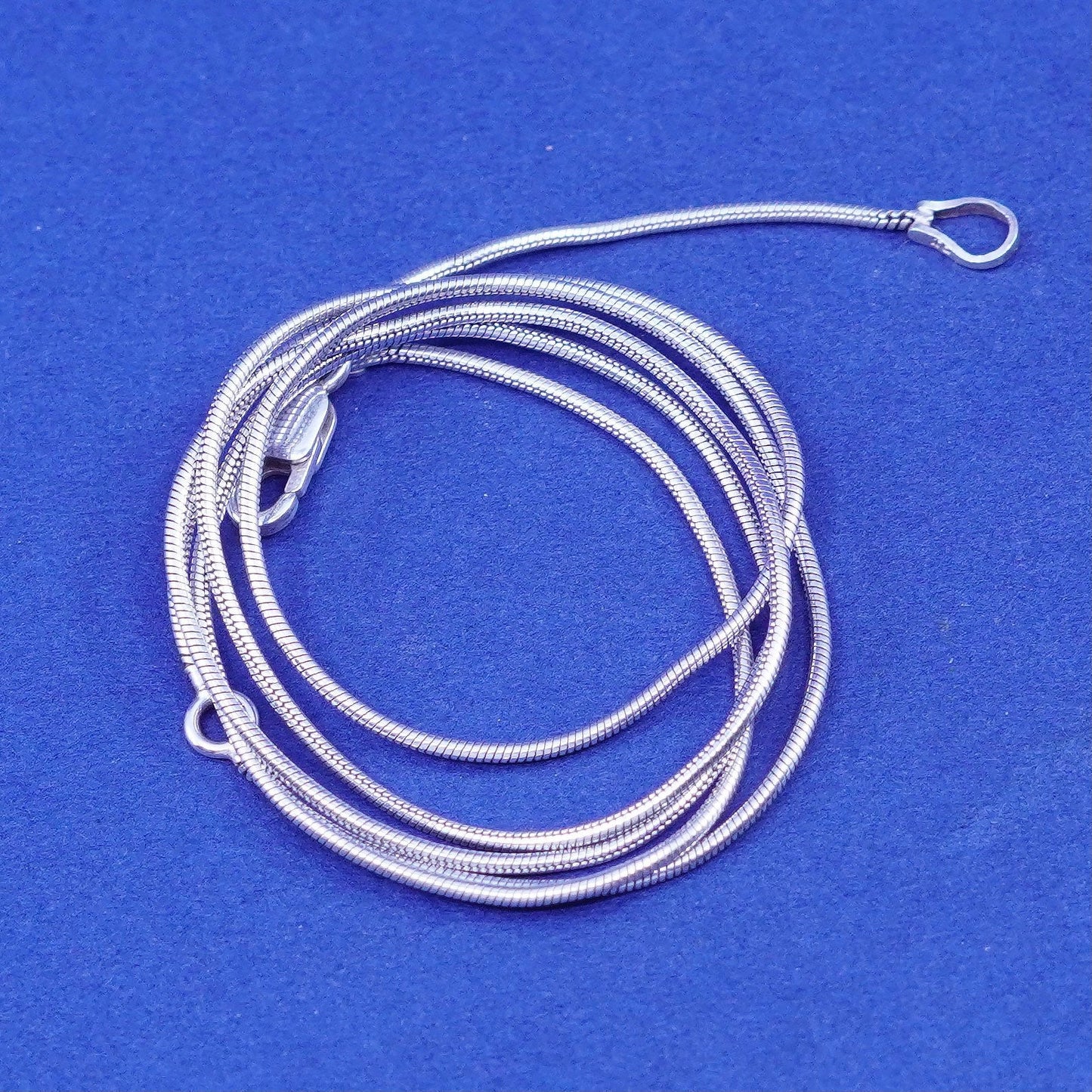 16+2”, 1mm, vintage Sterling silver square snake chain, italy 925 necklace