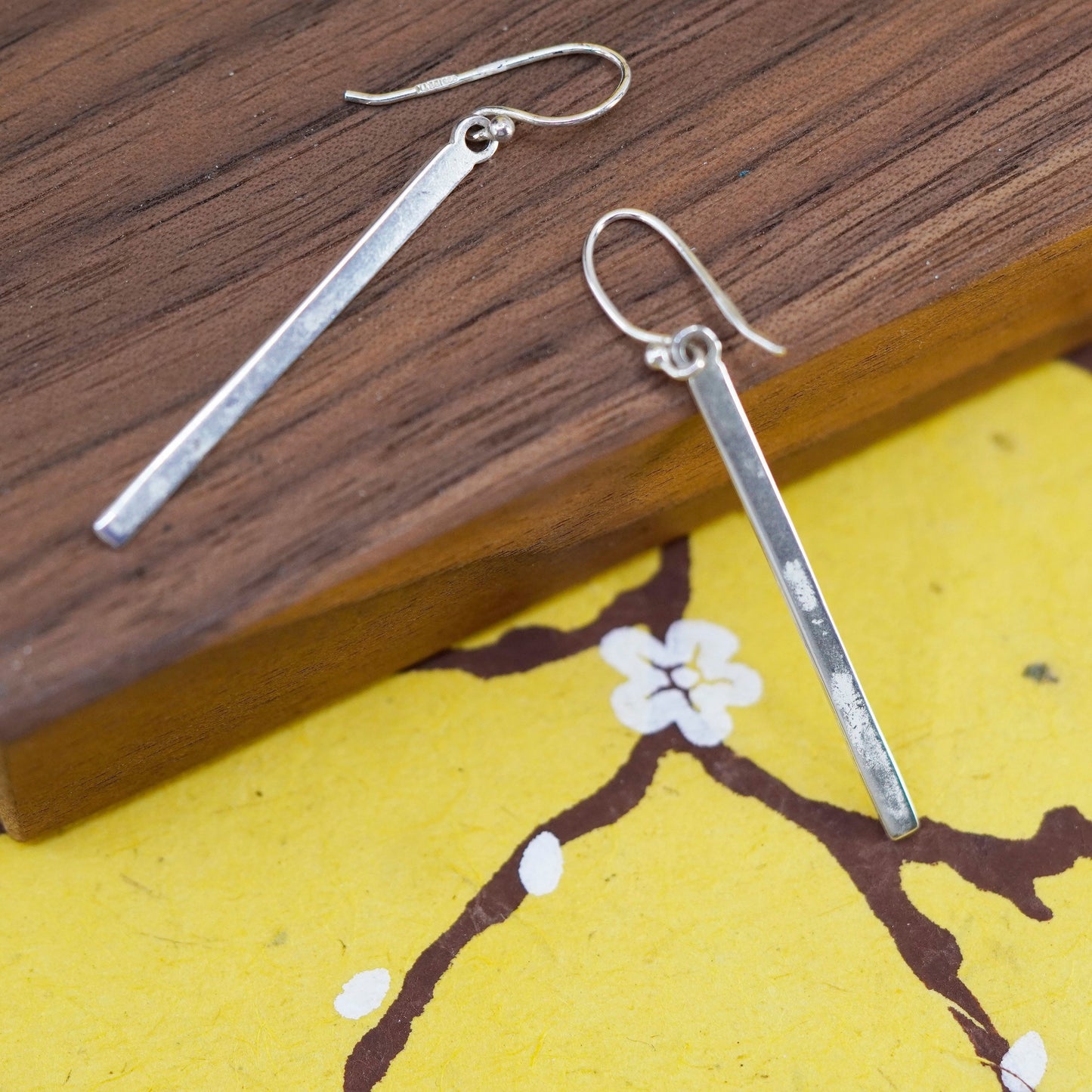 Vintage sterling silver handmade earrings, 925 tag