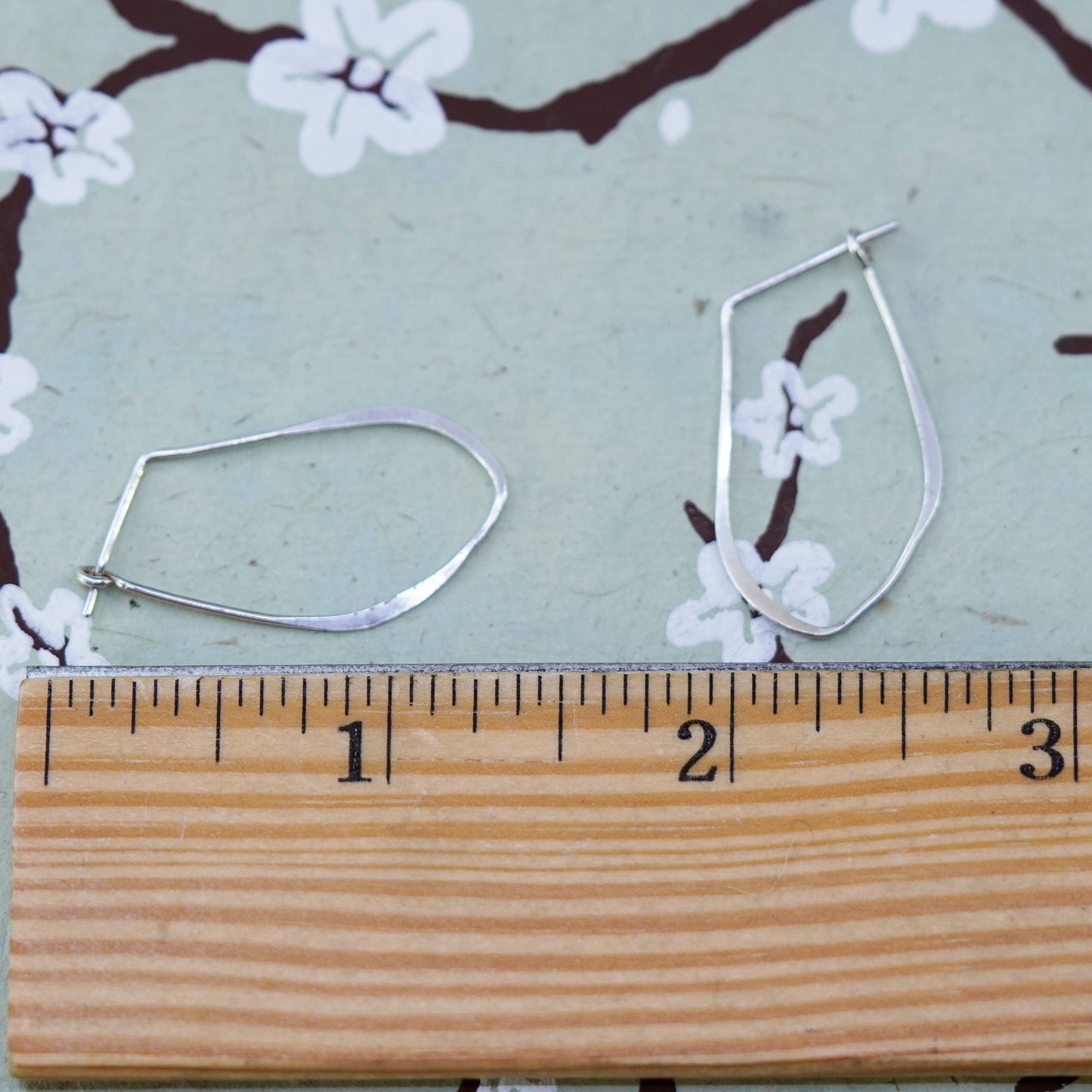 1.25”, sterling silver loop earrings, fashion minimalist primitive hoops