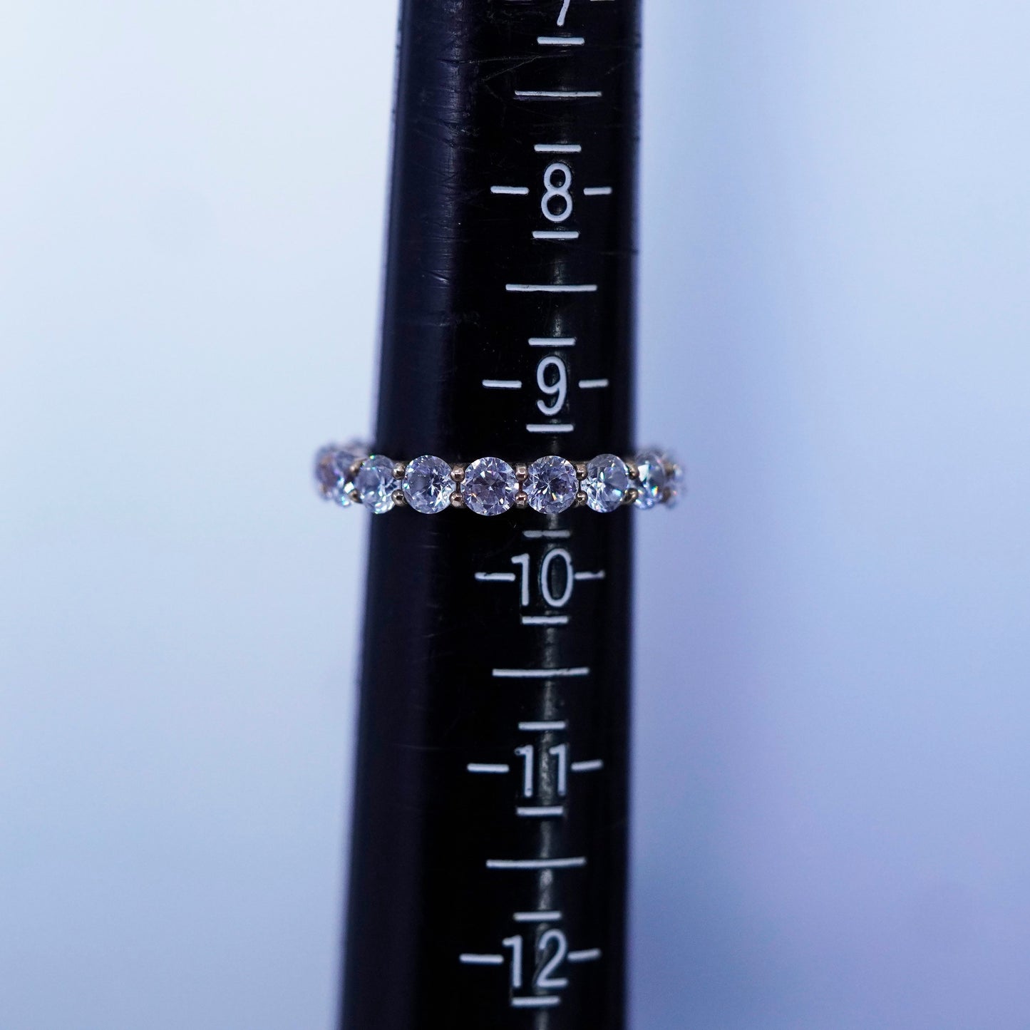 Size 9.5, vintage vermeil gold over Sterling 925 silver wedding ring, Cz band