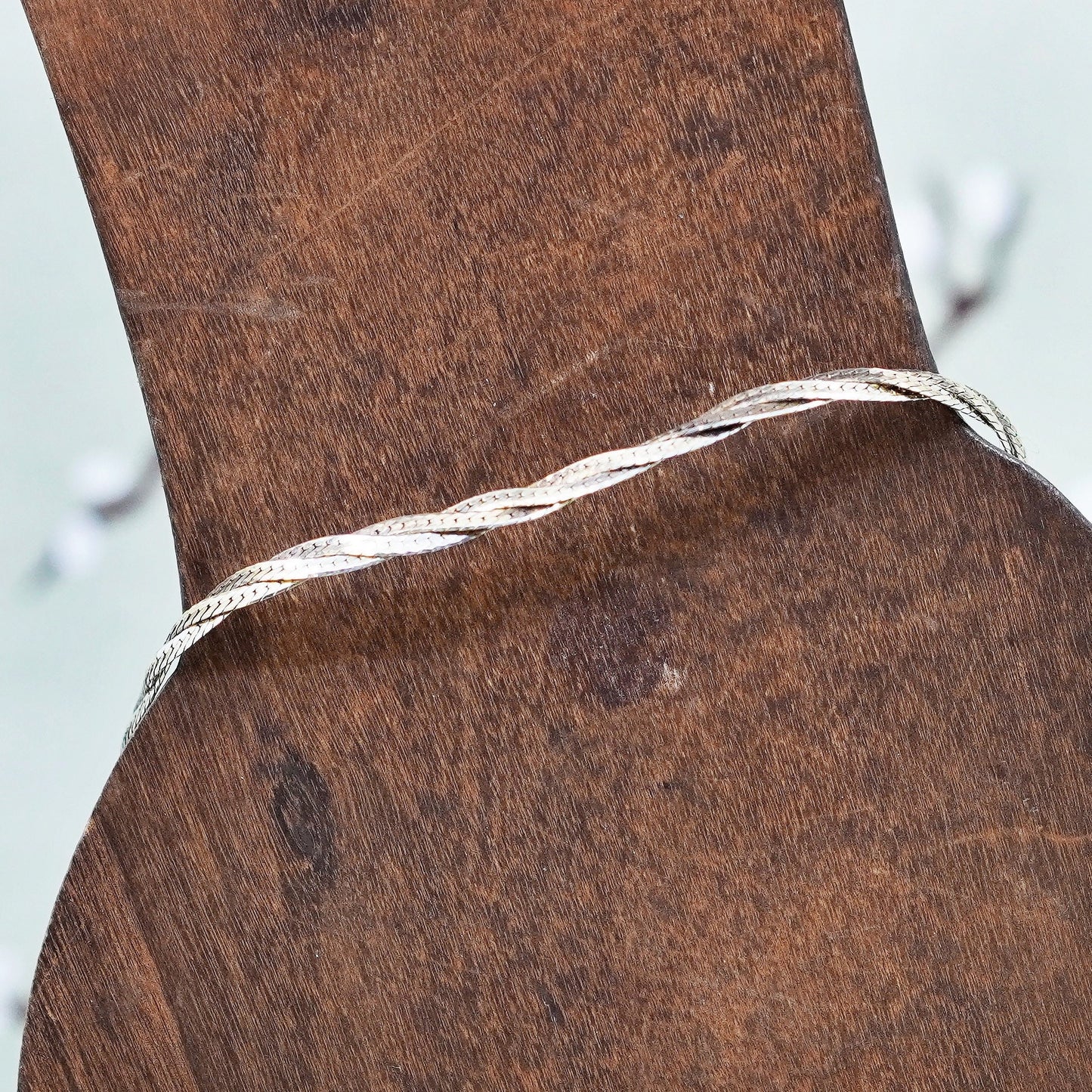 8”, Danecraft gold over sterling silver herringbone bracelet, woven 925 chain