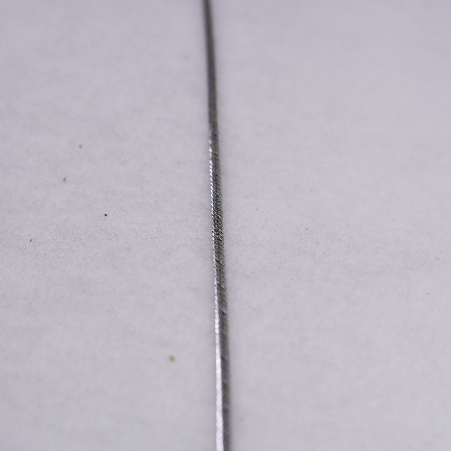 18” 2mm, vintage Italy Sterling 925 silver textured herringbone chain necklace