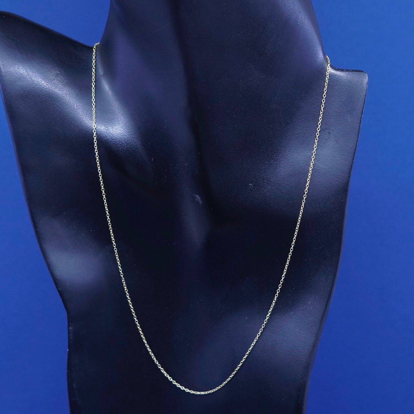 18”, 1mm, vintage Sterling silver necklace, gold over 925 circle chain