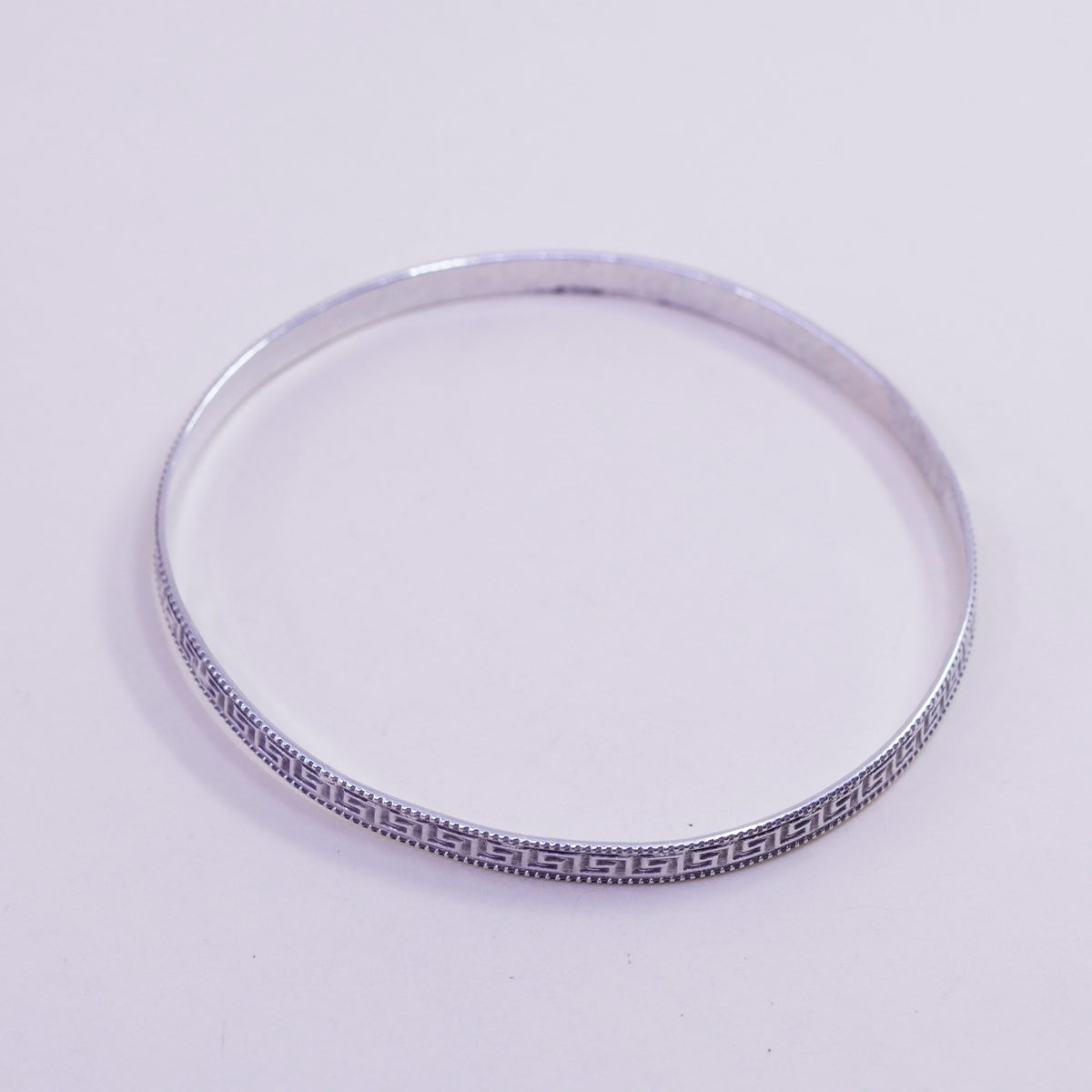 8”, Guglielmo Cini sterling silver handmade 925 bracelet greek key bangle