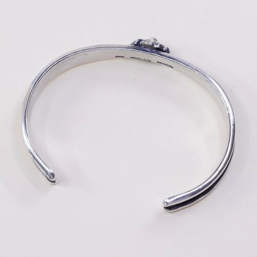 6.75” Vtg Mexico 925 Sterling Silver handmade Bali Jerusalem Cross Cuff Bracelet
