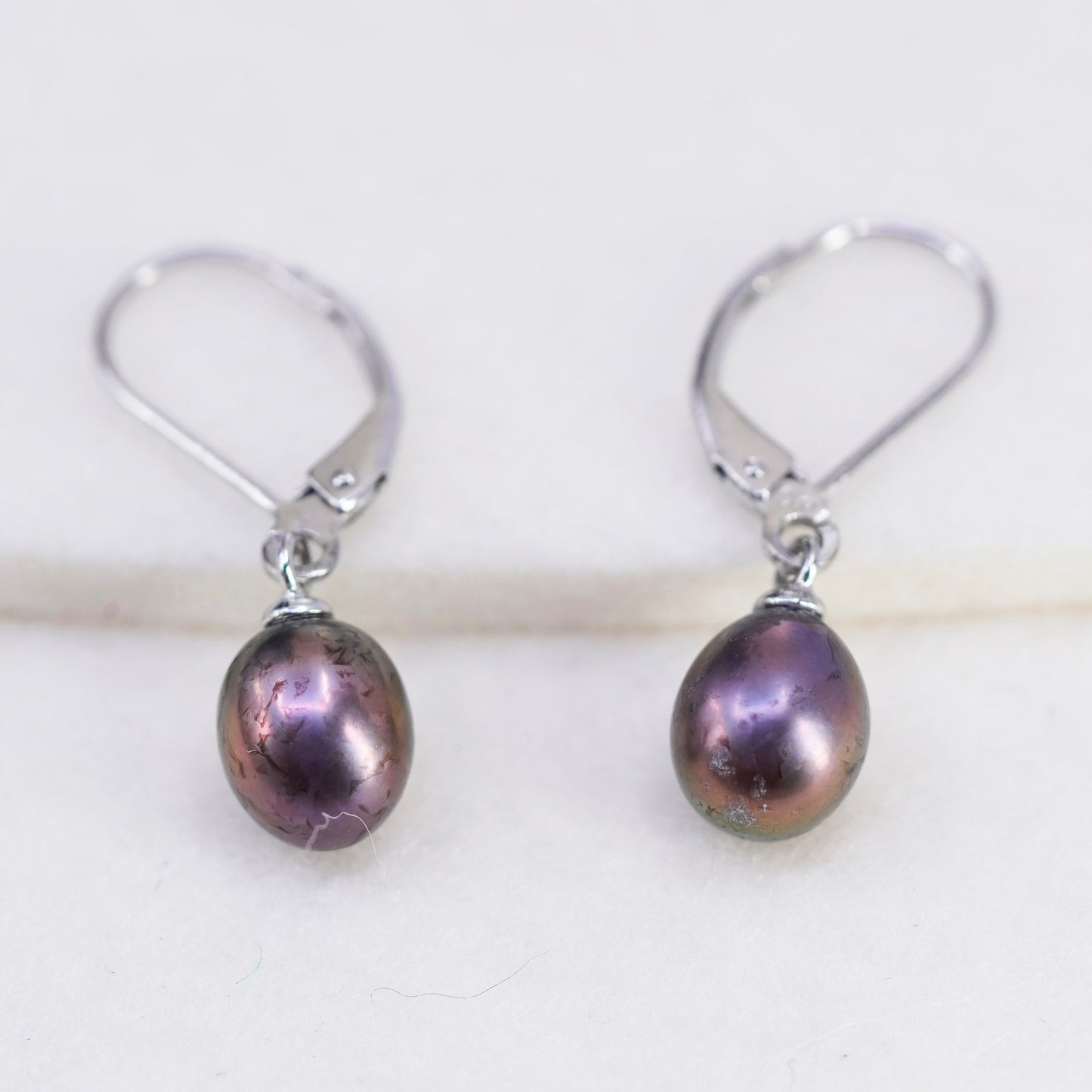 Vintage Sterling 925 silver handmade earrings with freshwater pearl
