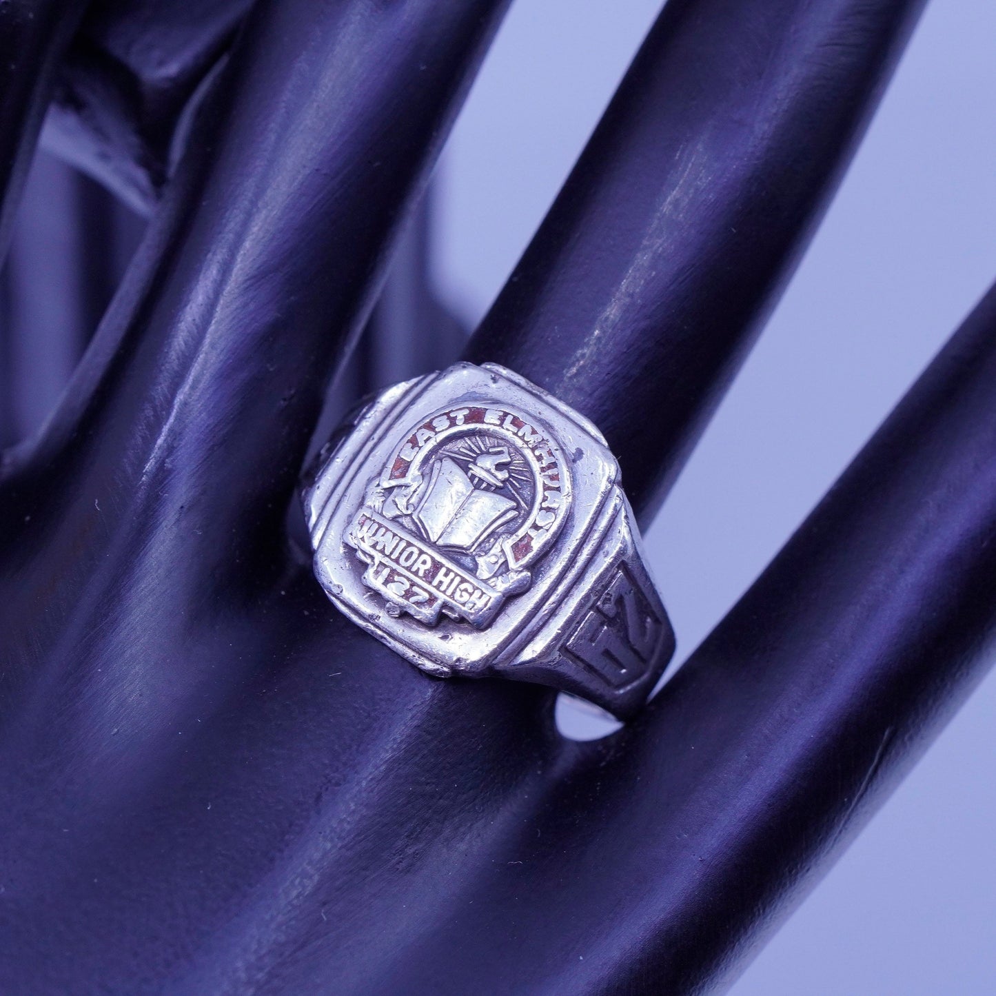 Size 11, 1962 statement Sterling 925 silver junior high east elementary ring