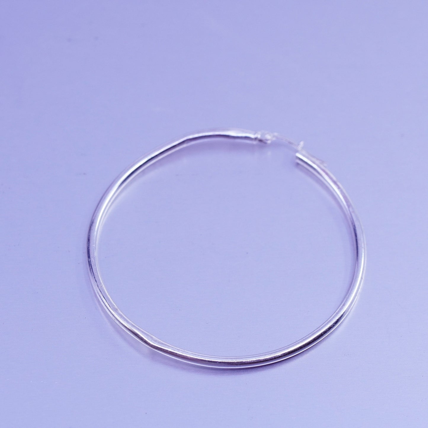 1.75”, vintage Sterling silver handmade earrings, 925 hoops