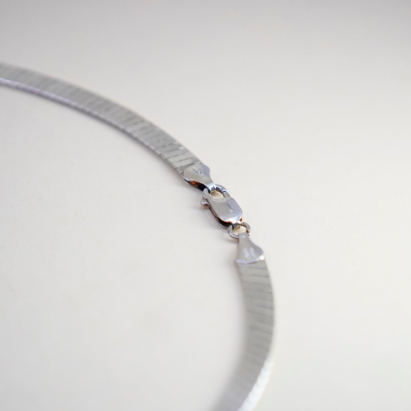 18” 6mm, Vintage Italy sterling silver necklace, bold 925 herringbone chain