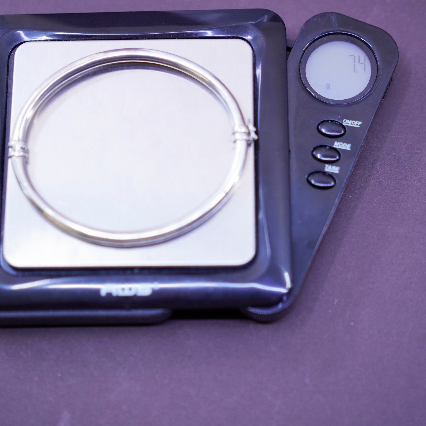 7”, Vintage minimalist sterling silver handmade bracelet, 925 hinged bangle
