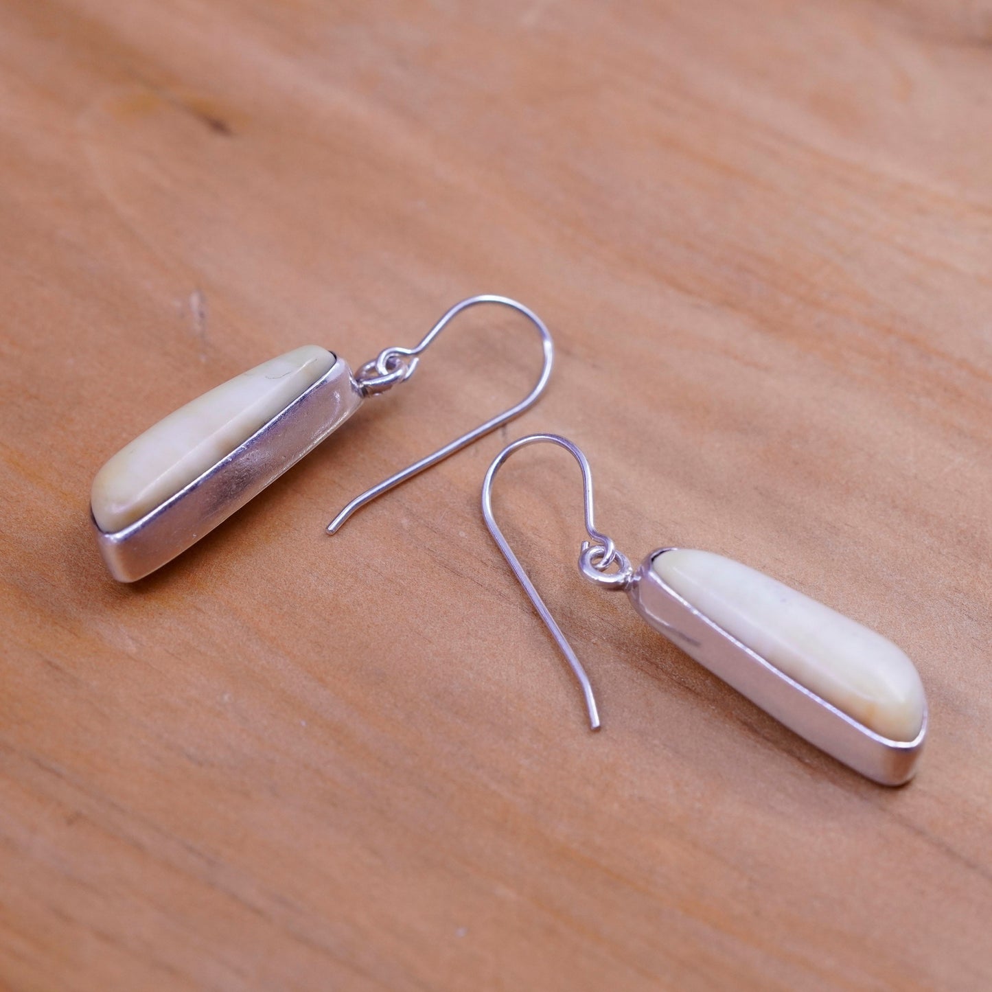 Vintage Sterling 925 silver handmade dangles with jasper