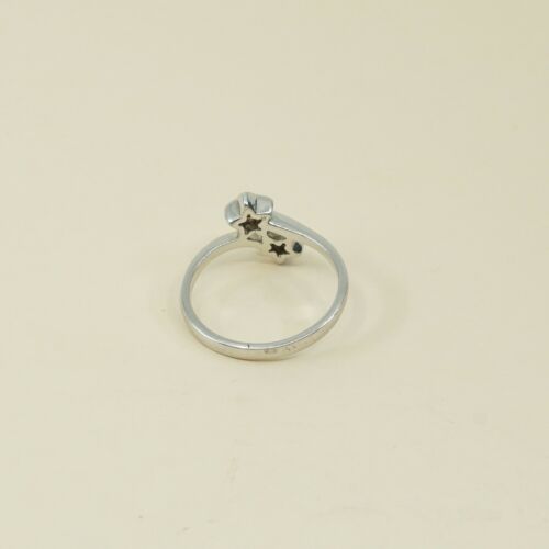 Sz 8.25, Sterling Silver Ring, 925 Silver Ring W/ Crystal stars
