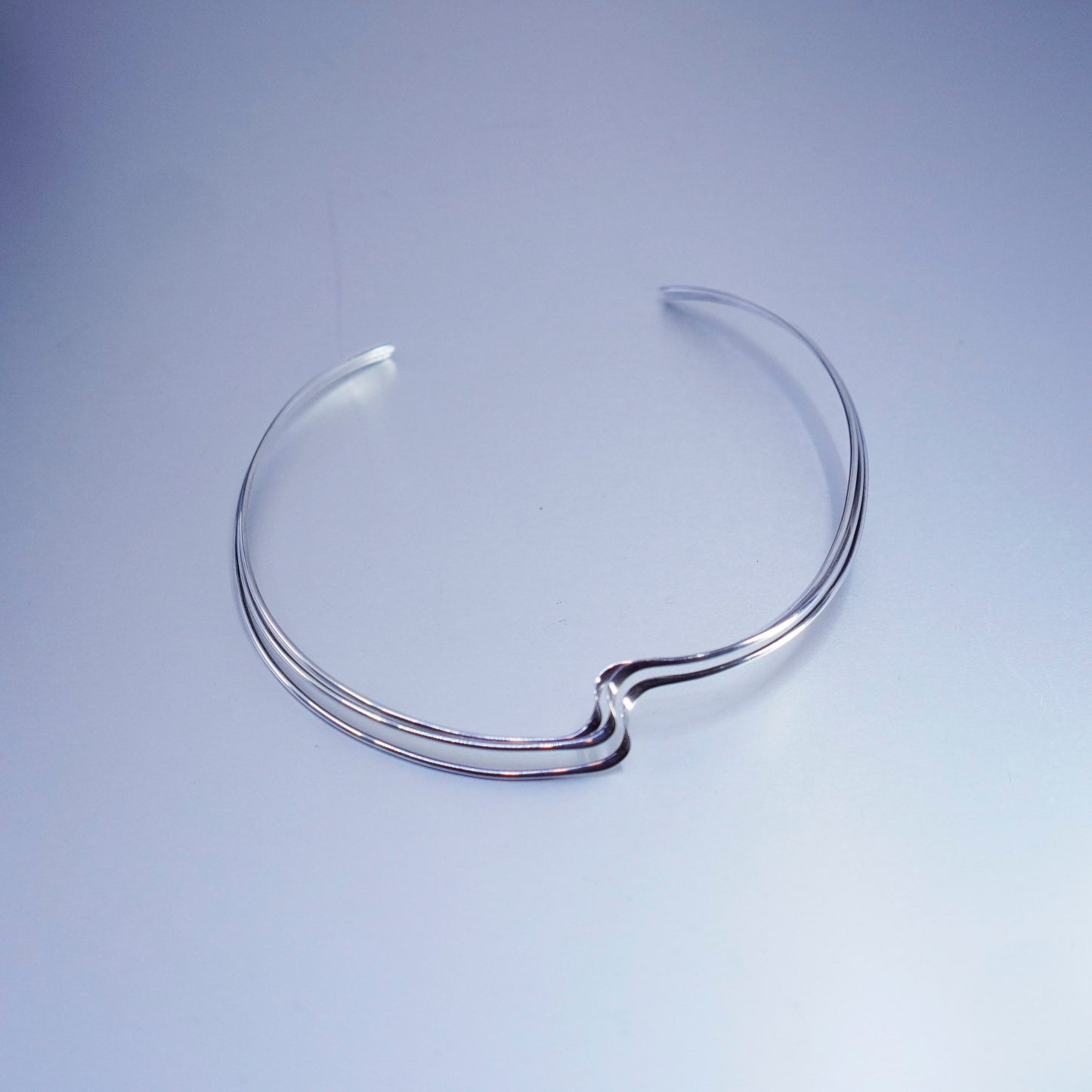 13”, vintage Sterling 925 silver handmade twisted choker collar necklace