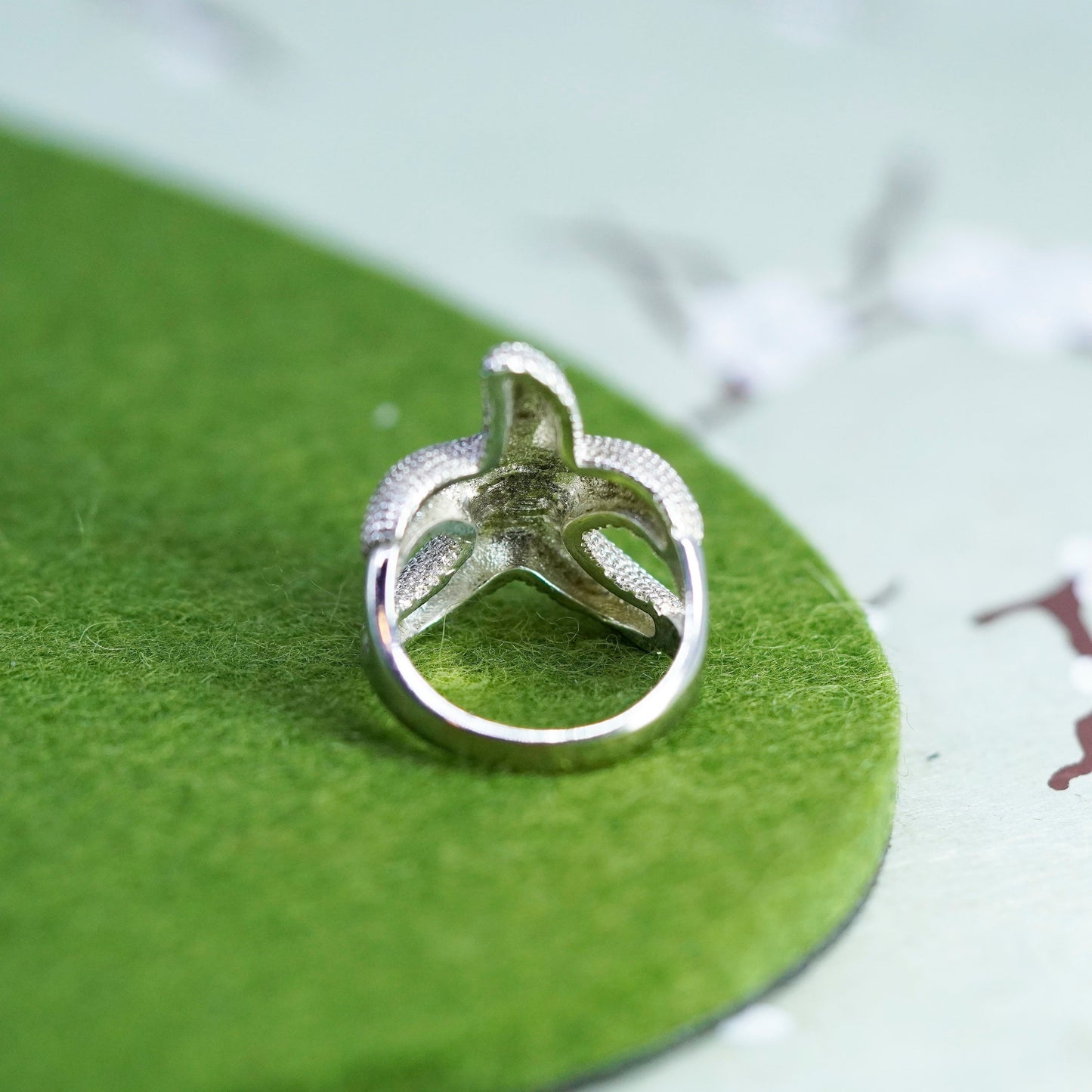 Size 7.5, vintage Sterling silver handmade ring, 925 starfish band
