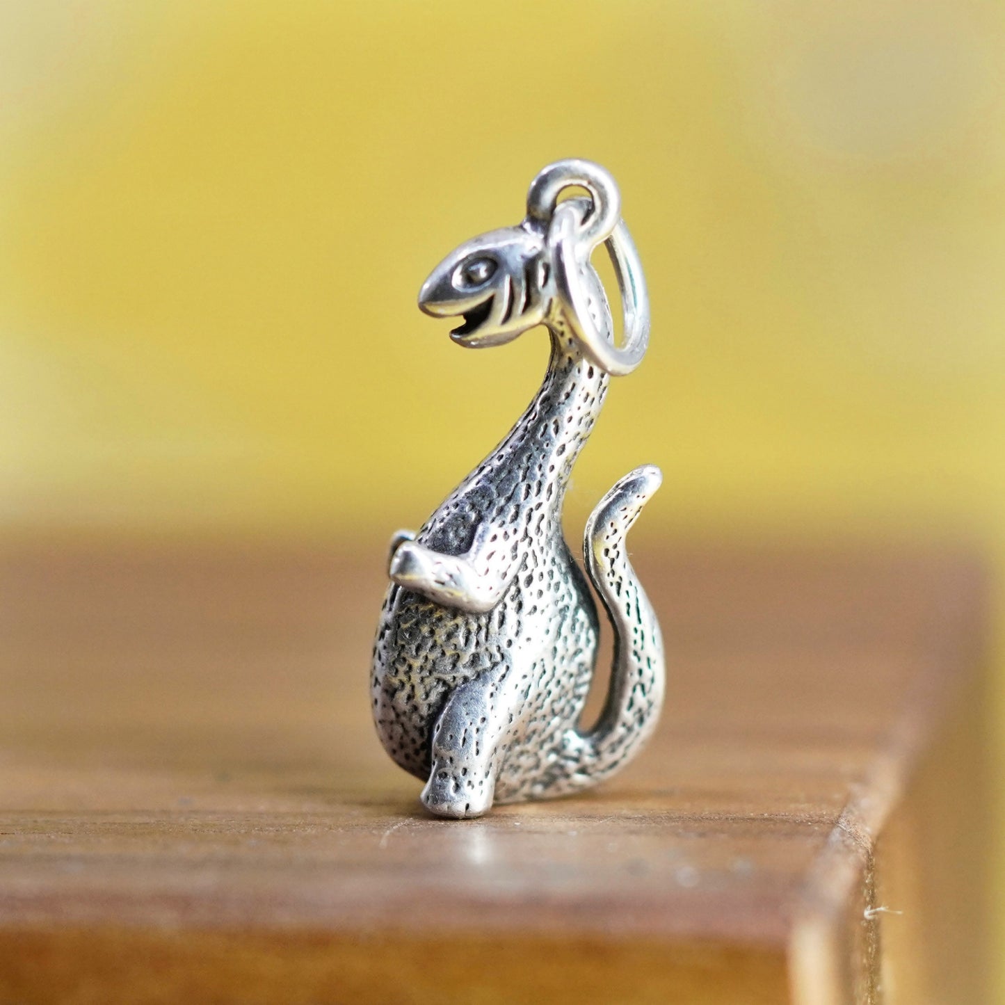 Vintage Sterling silver handmade pendant, 925 dragon charm