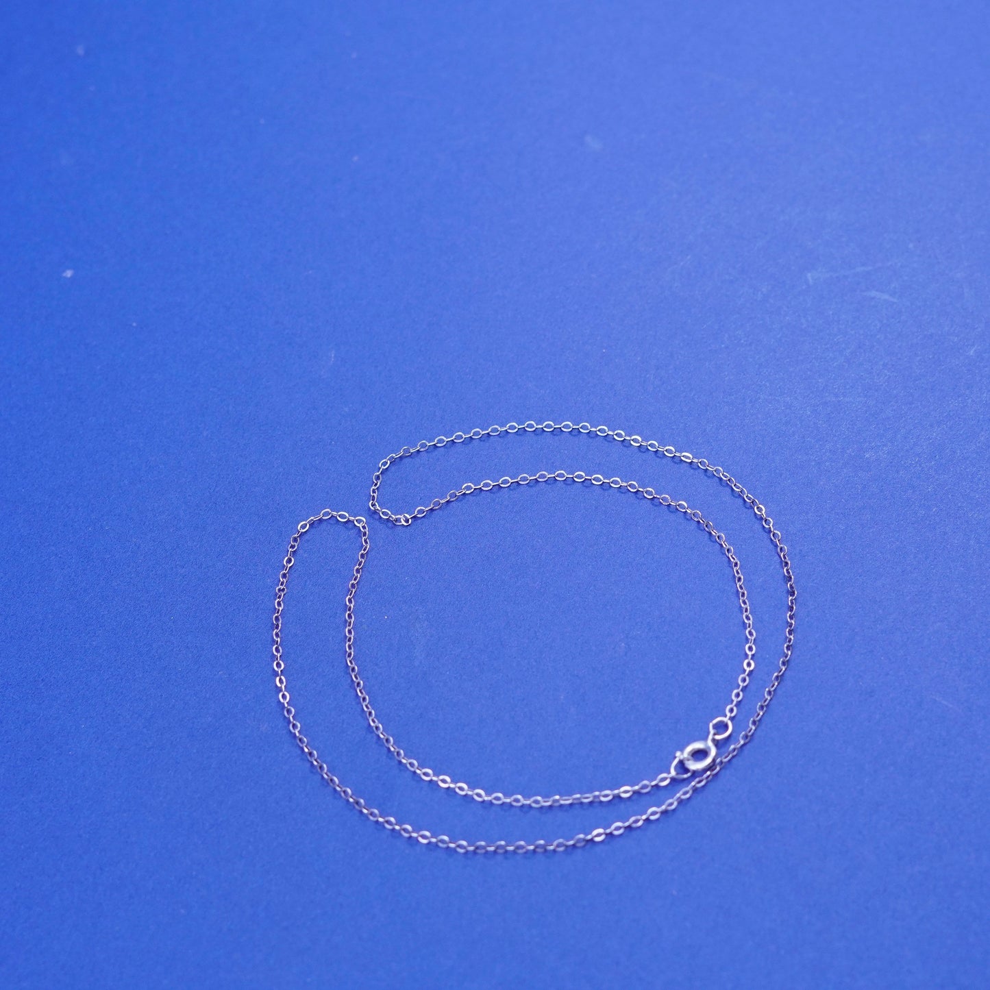 18”, 1mm, vintage Sterling silver handmade necklace, 925 flatten circle chain