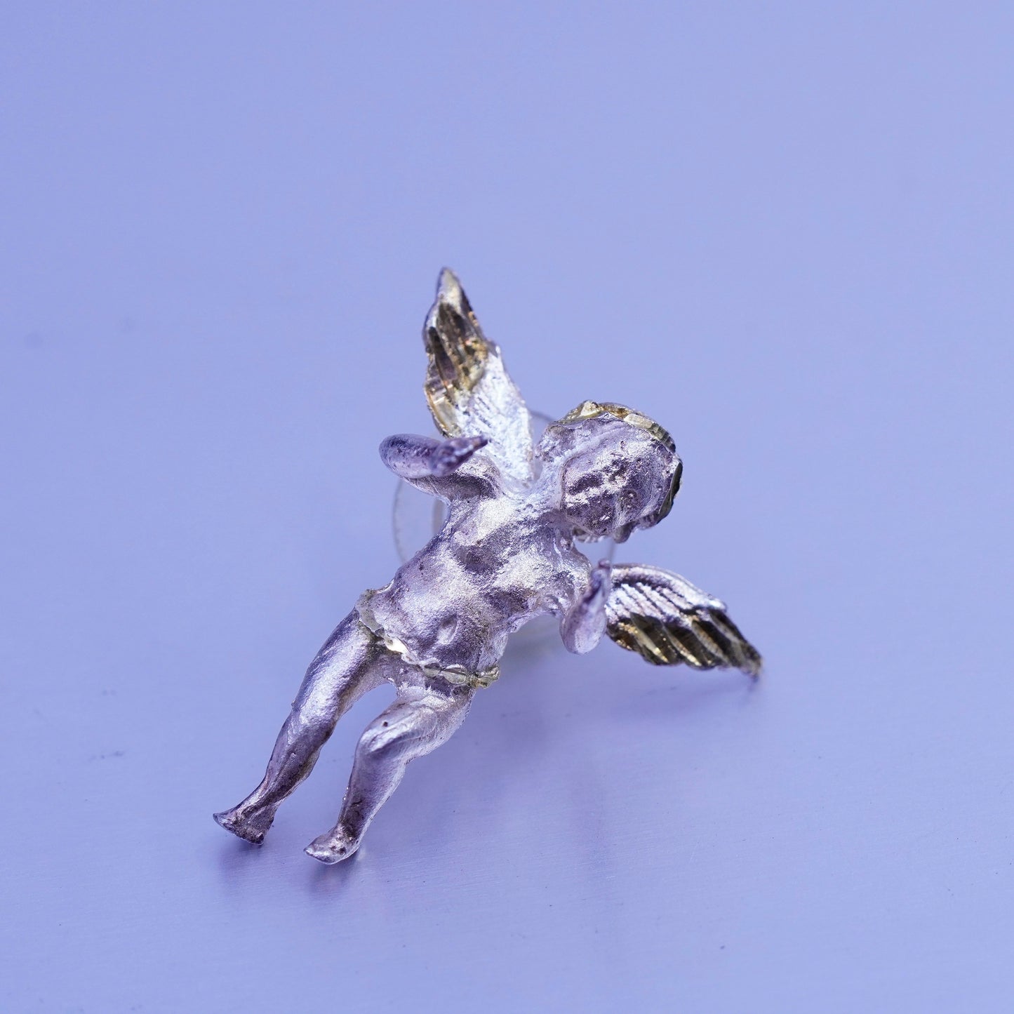 Vintage Sterling silver handmade earrings, 925 angel studs