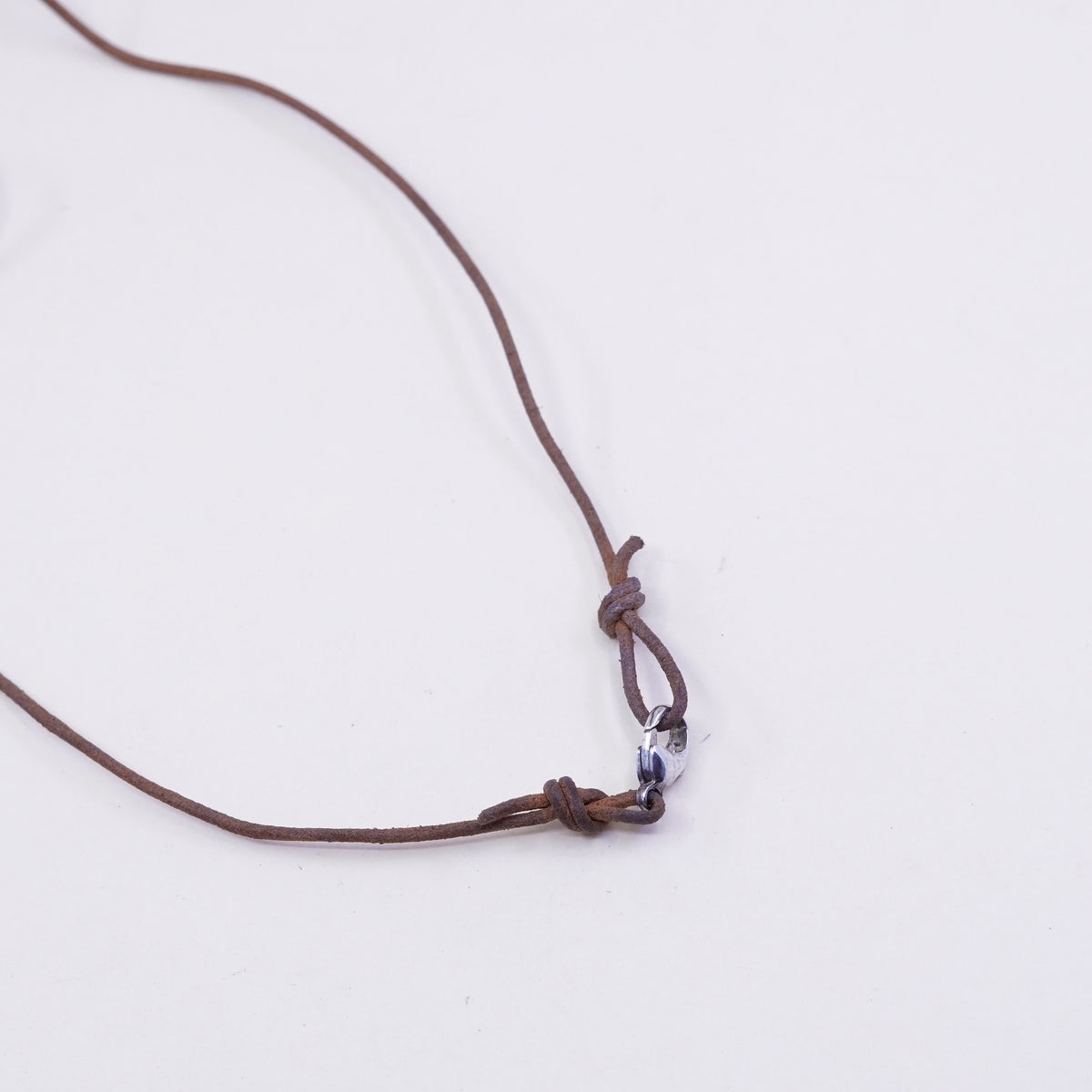 16”, Native American leather necklace and Sterling 925 silver heart pendant