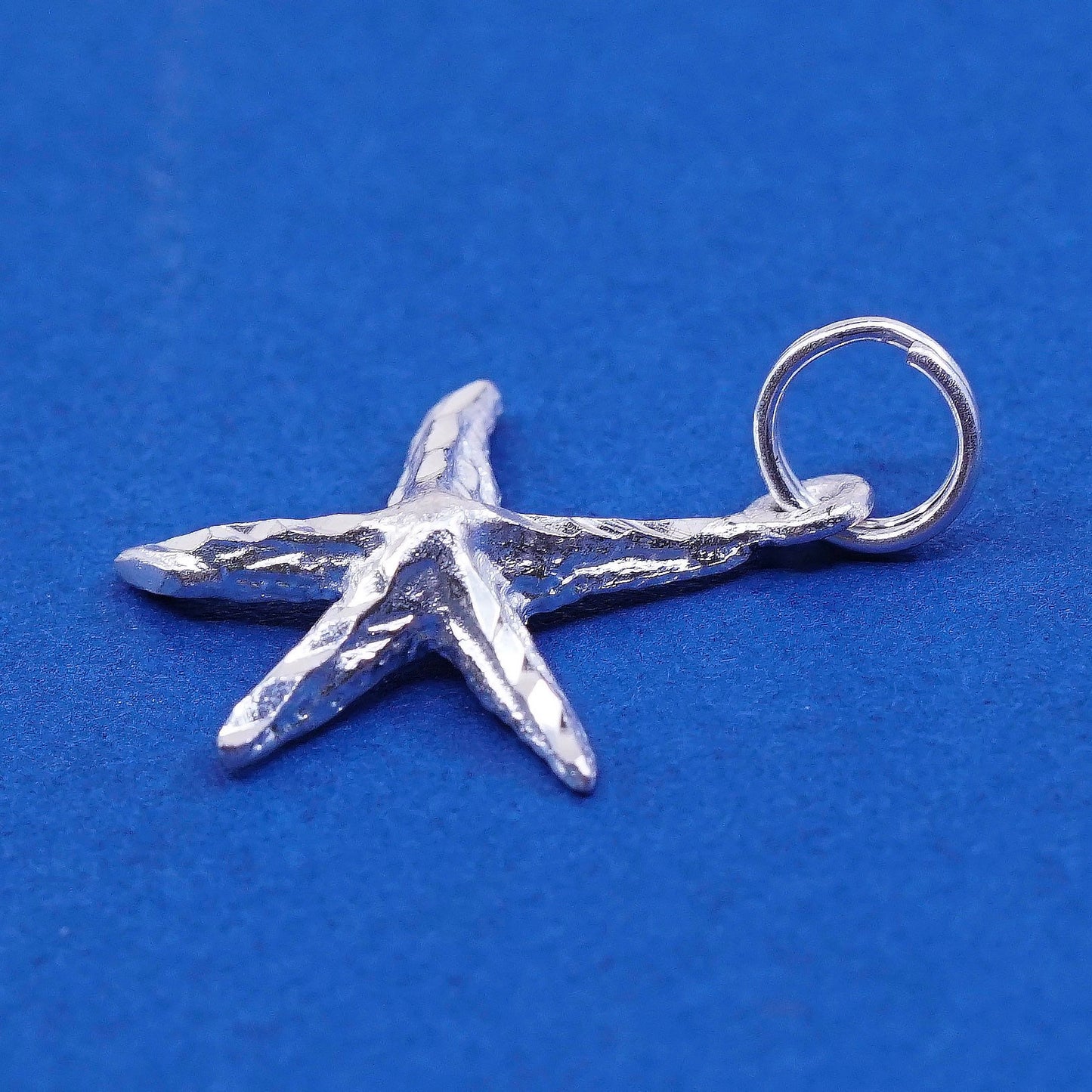 Vintage Sterling silver handmade pendant, 925 starfish charm, stamped 925