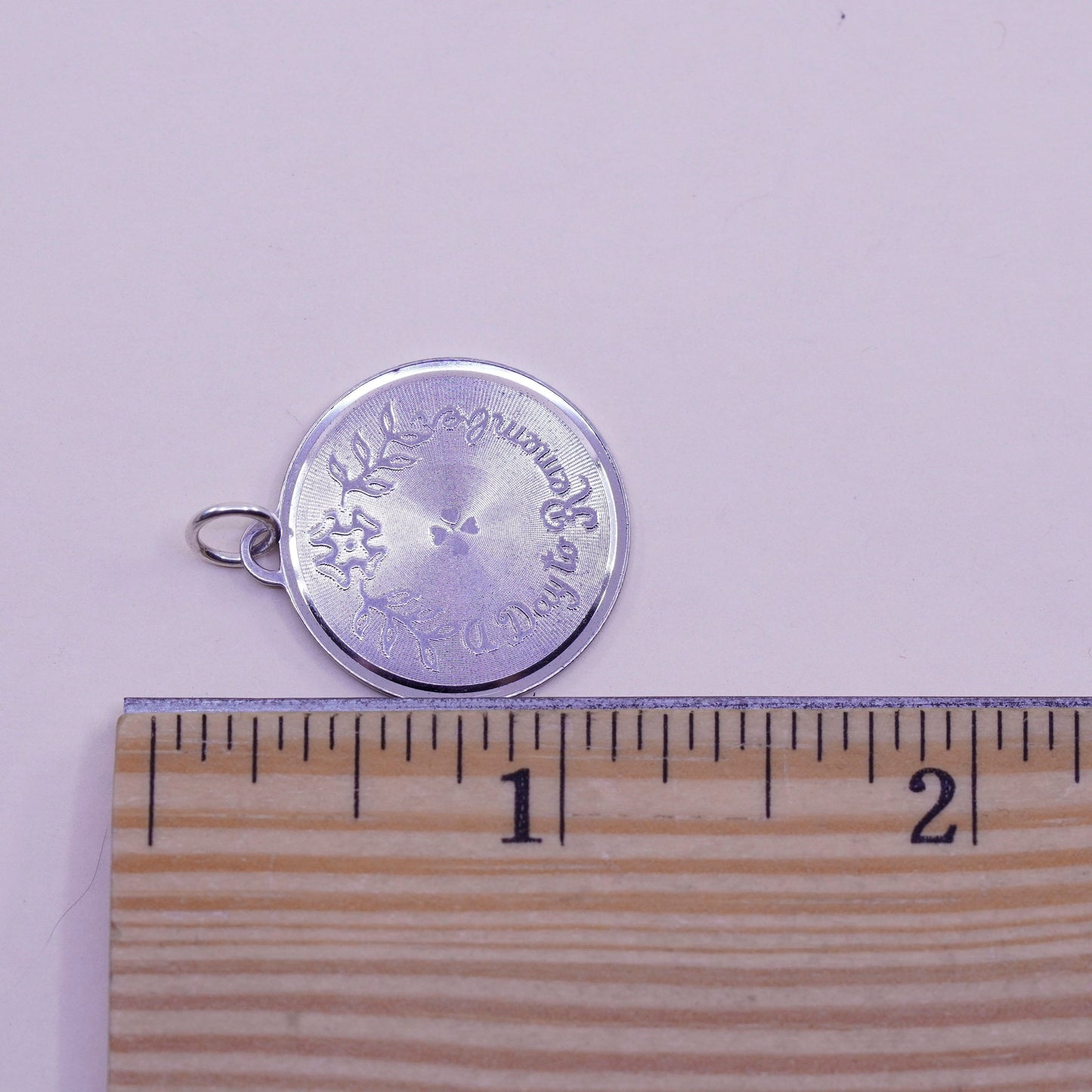 Vintage sterling 925 silver handmade pendant, “a day to remember” tag charm