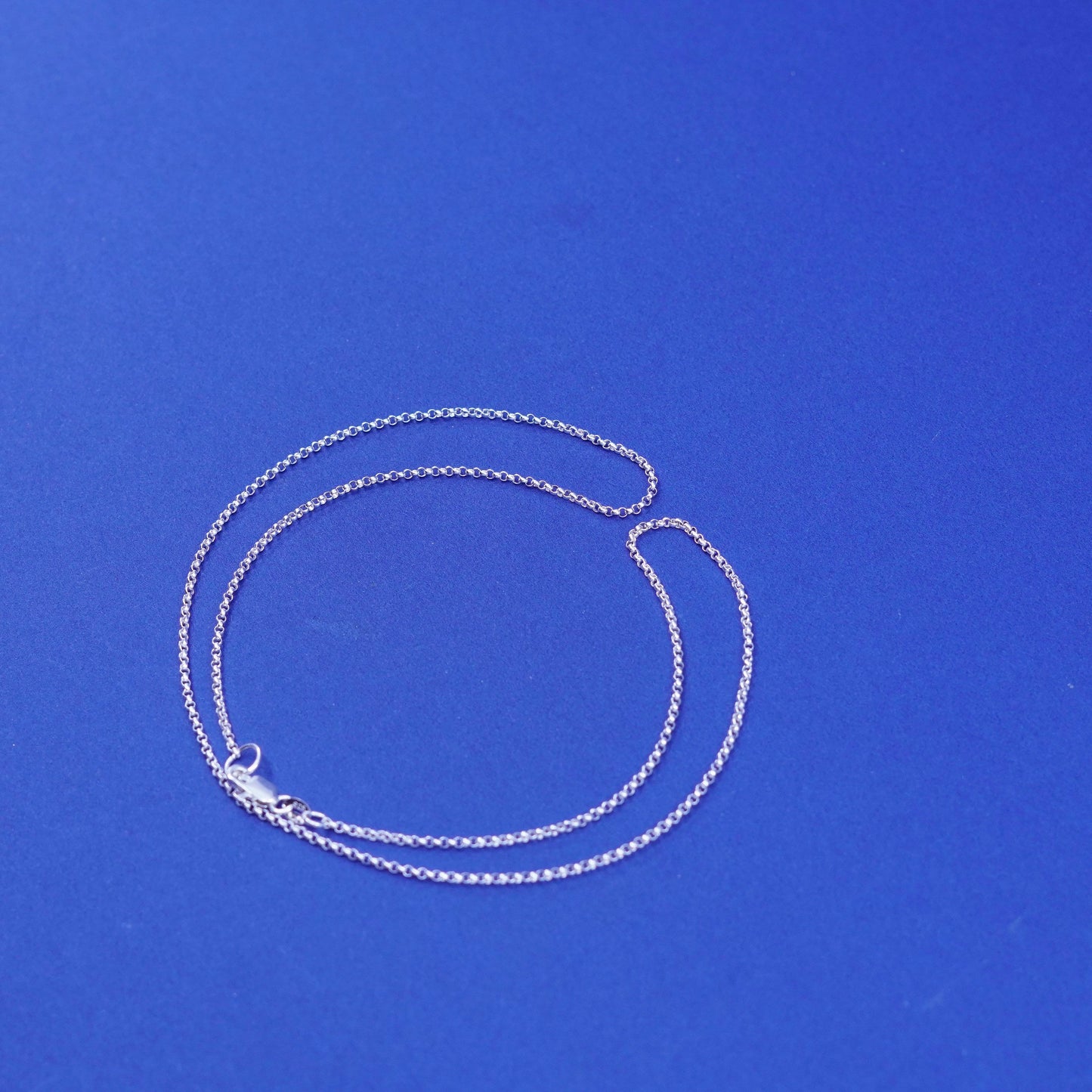 18”, 1mm, vintage Sterling silver handmade necklace, 925 circle chain