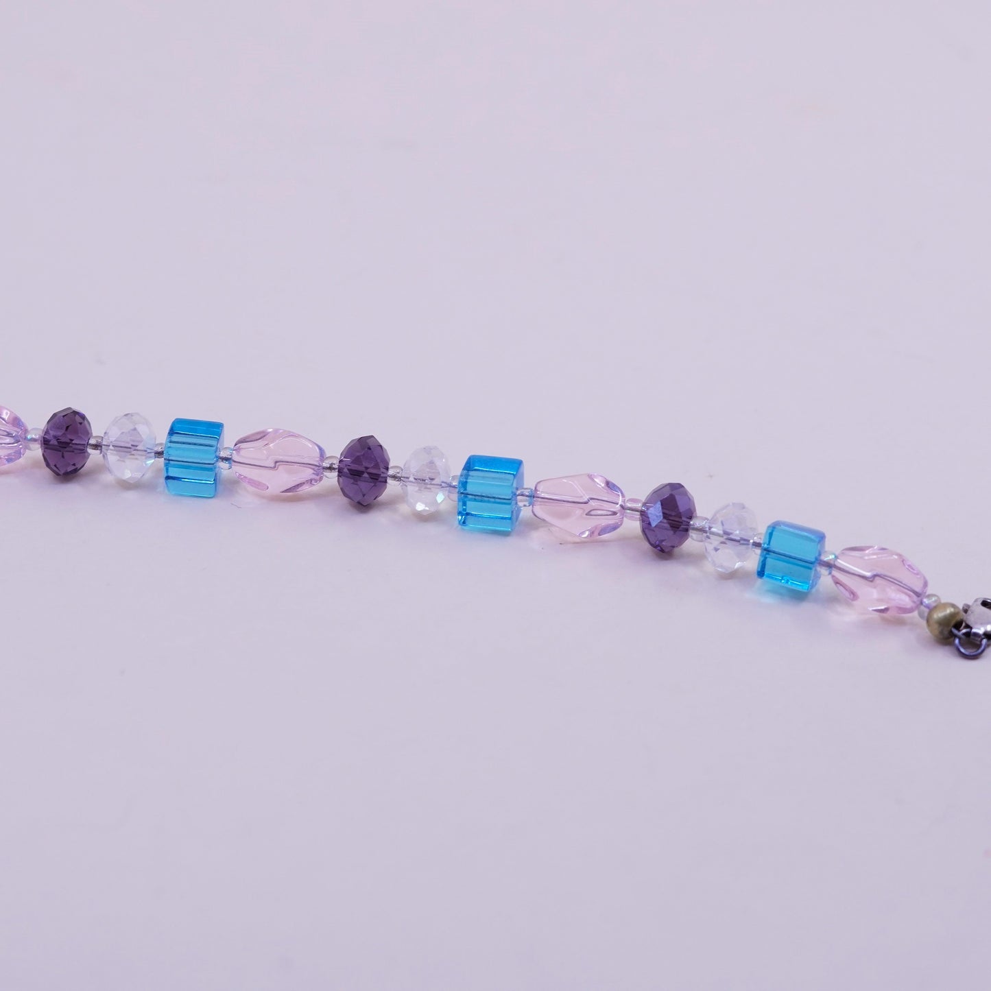 8.75”, handmade bracelet with crystal beads and Sterling 925 silver clasp