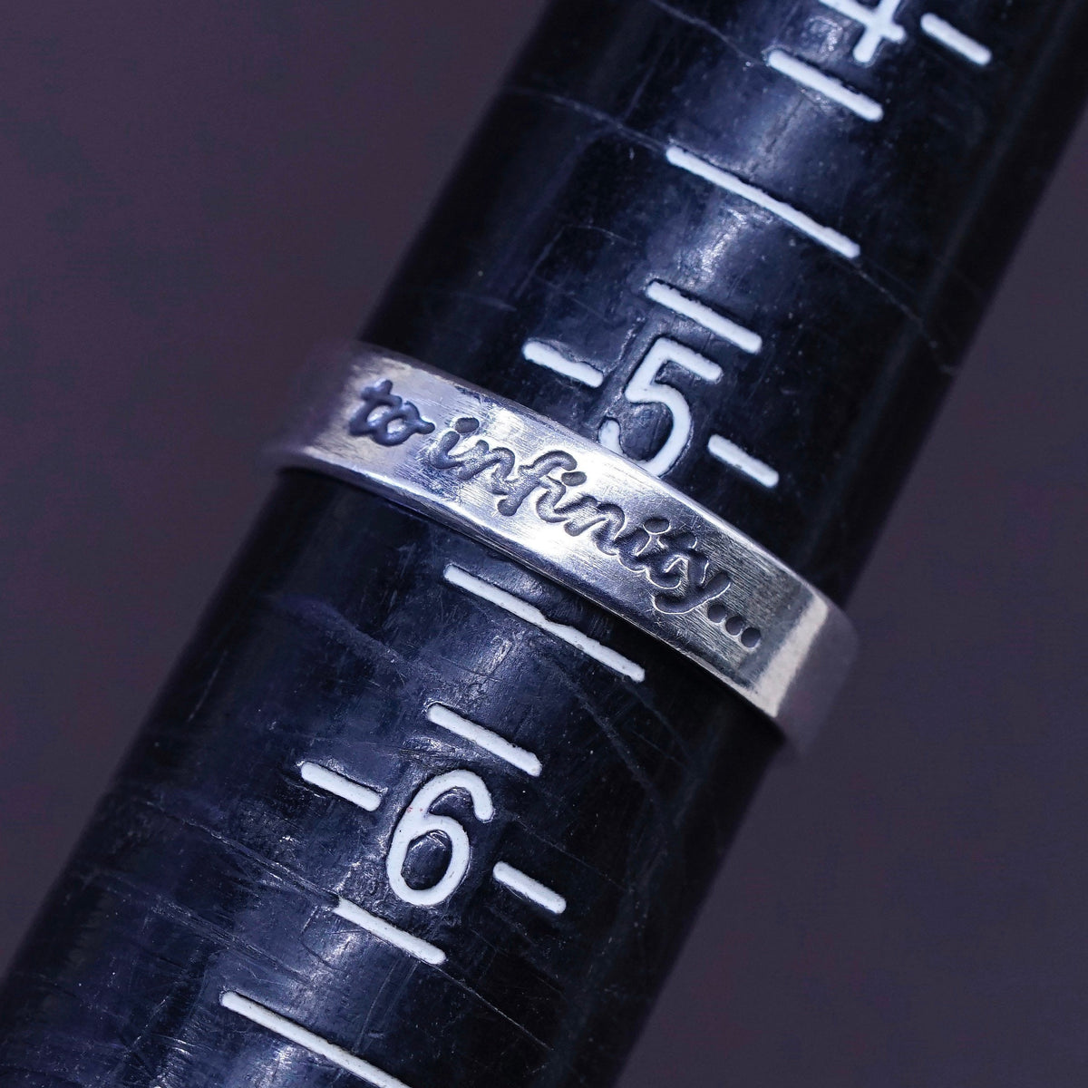 sz 5.25, Sterling silver handmade quote ring, 925 infinity band “best friends"