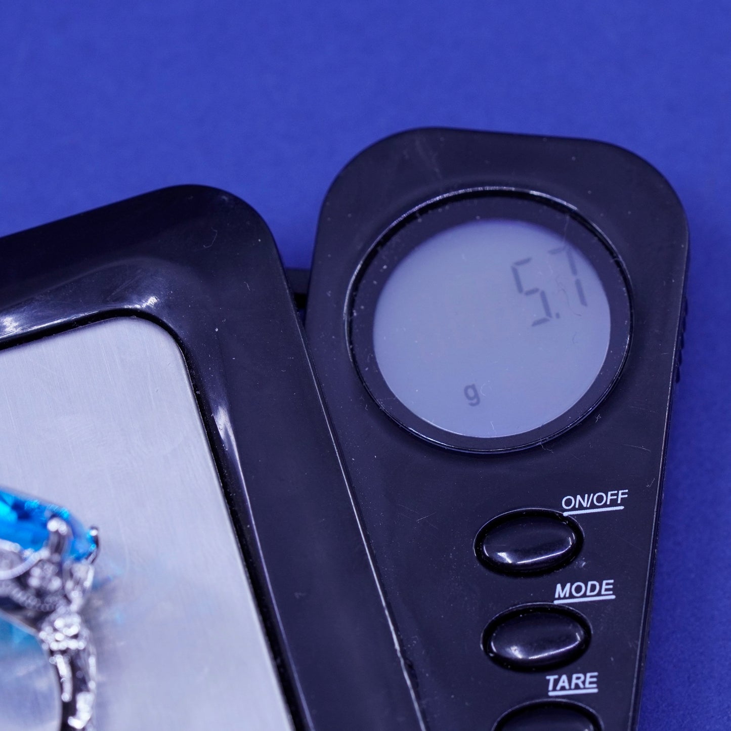 Size 7.25, vintage Sterling 925 silver handmade ring with topaz