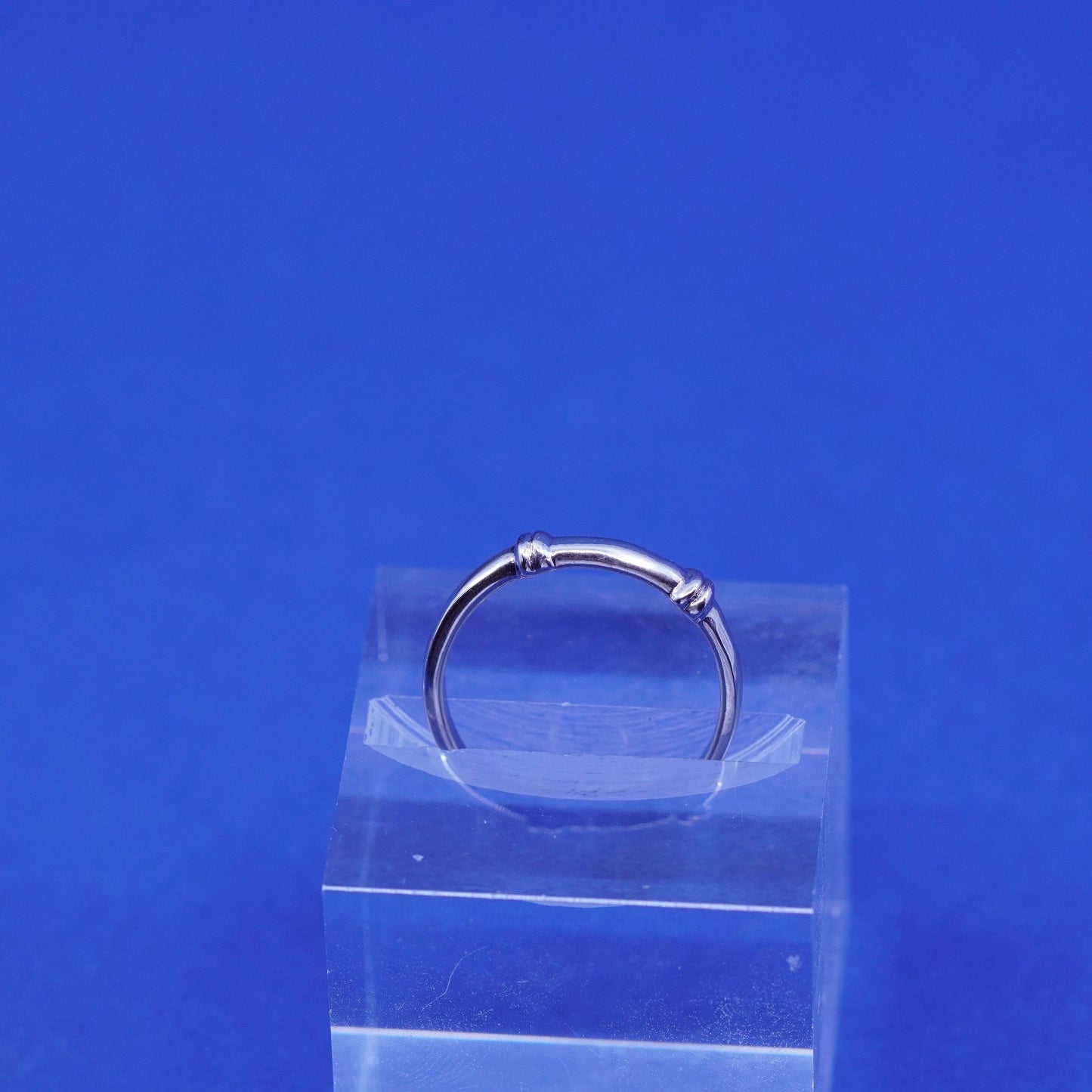 Size 7, vintage Sterling silver handmade ribbed ring, 925 stackable ring