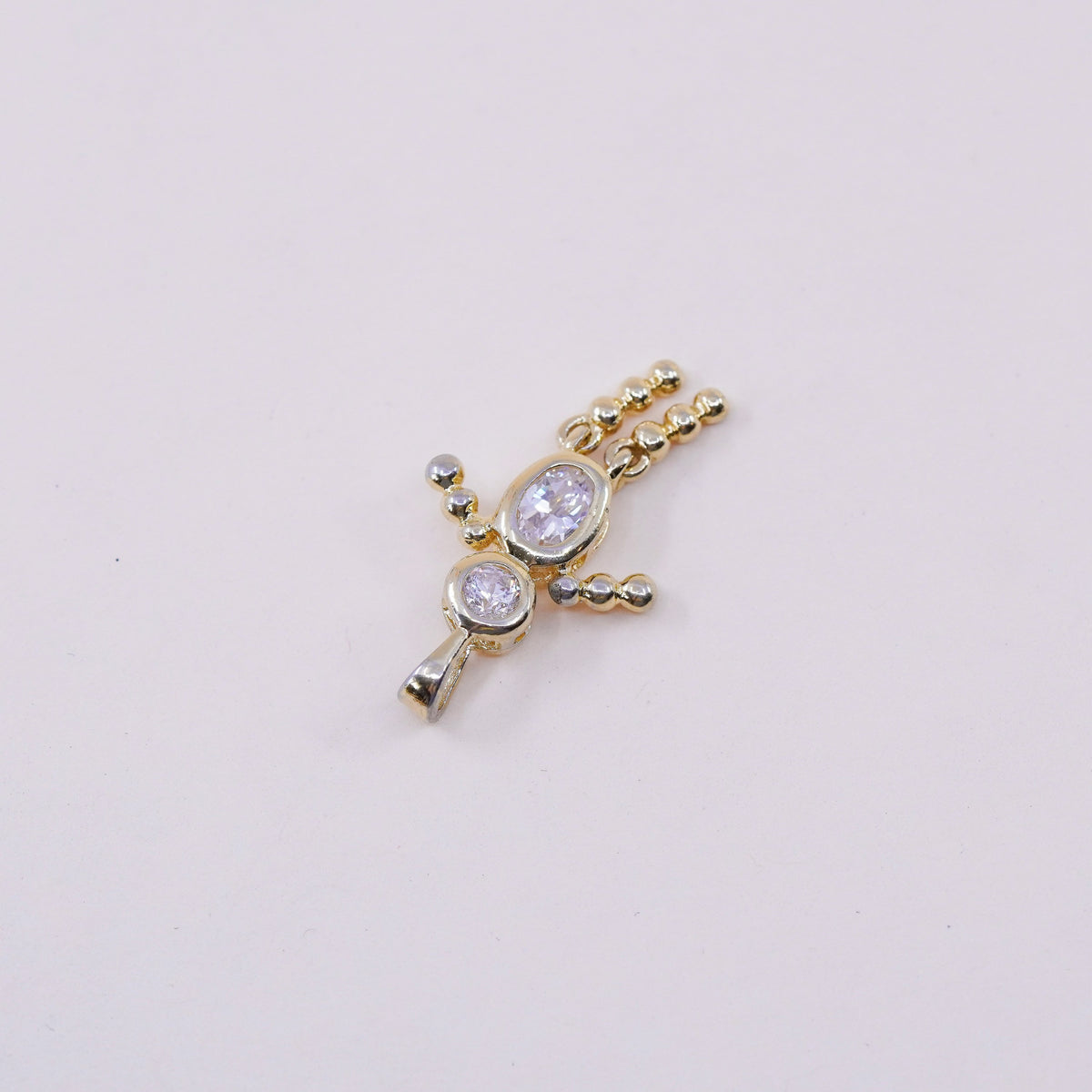 vermeil gold filled sterling 925 silver birthstone pendant boy figure charm cz