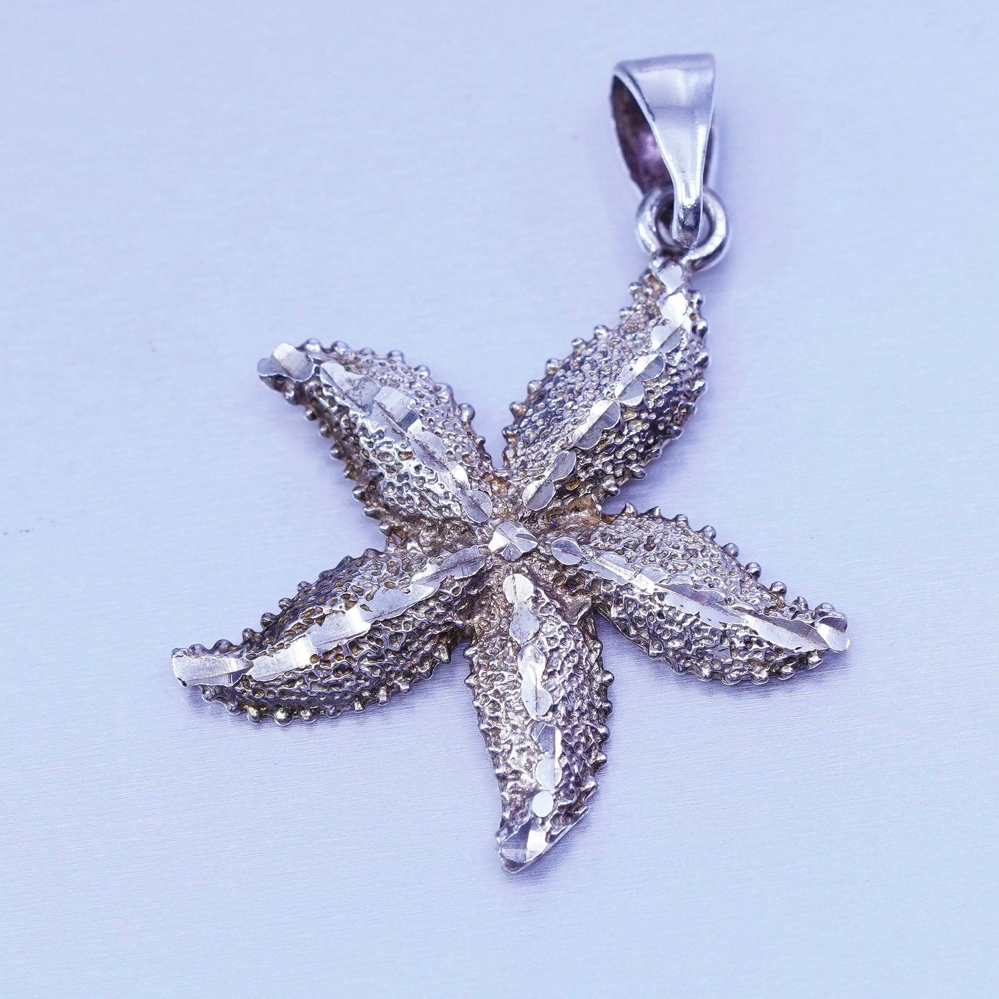 Antique Sterling silver handmade textured 925 starfish star