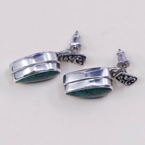 Amazing Sods handmade Sterling Silver earrings, 925 Turquoise Dangles