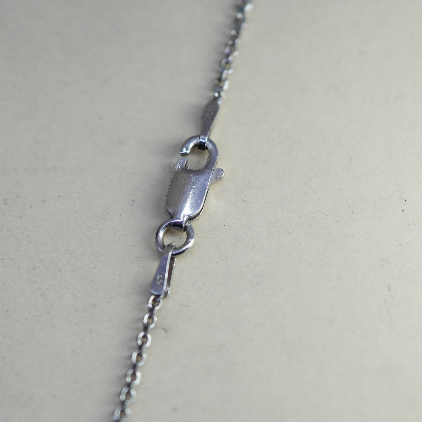 17”, 1mm, Vintage sterling silver flatten circle chain, 925 necklace