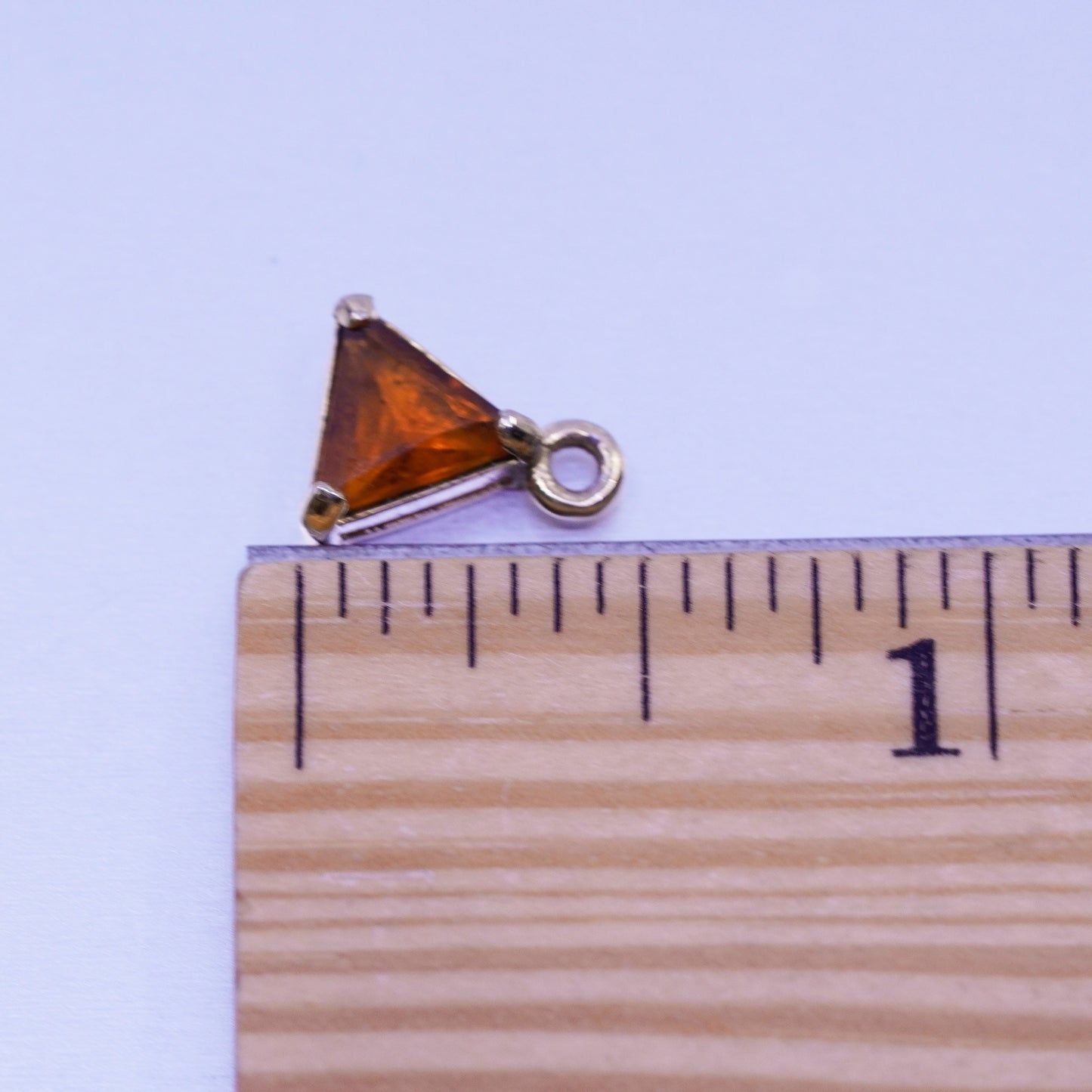 antique vermeil gold over sterling 925 silver handmade pendant triangular amber