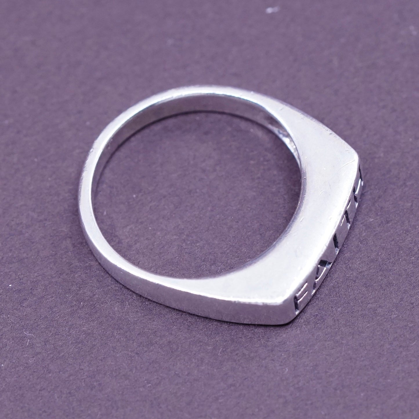 sz 6, vintage Sterling silver prayer ring, 925 stackable band engraved “faith”