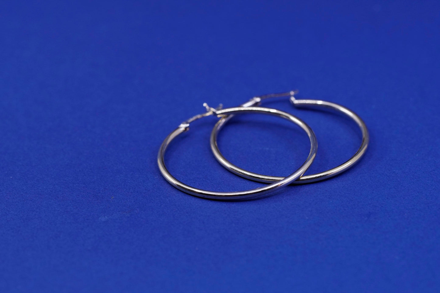 1.5”, vintage vermeil gold over Sterling silver handmade earrings, 925 hoops