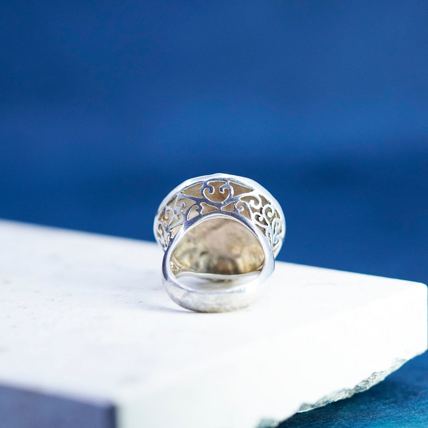 Size 8, vintage Sterling silver handmade ring, modern hammered 925 band