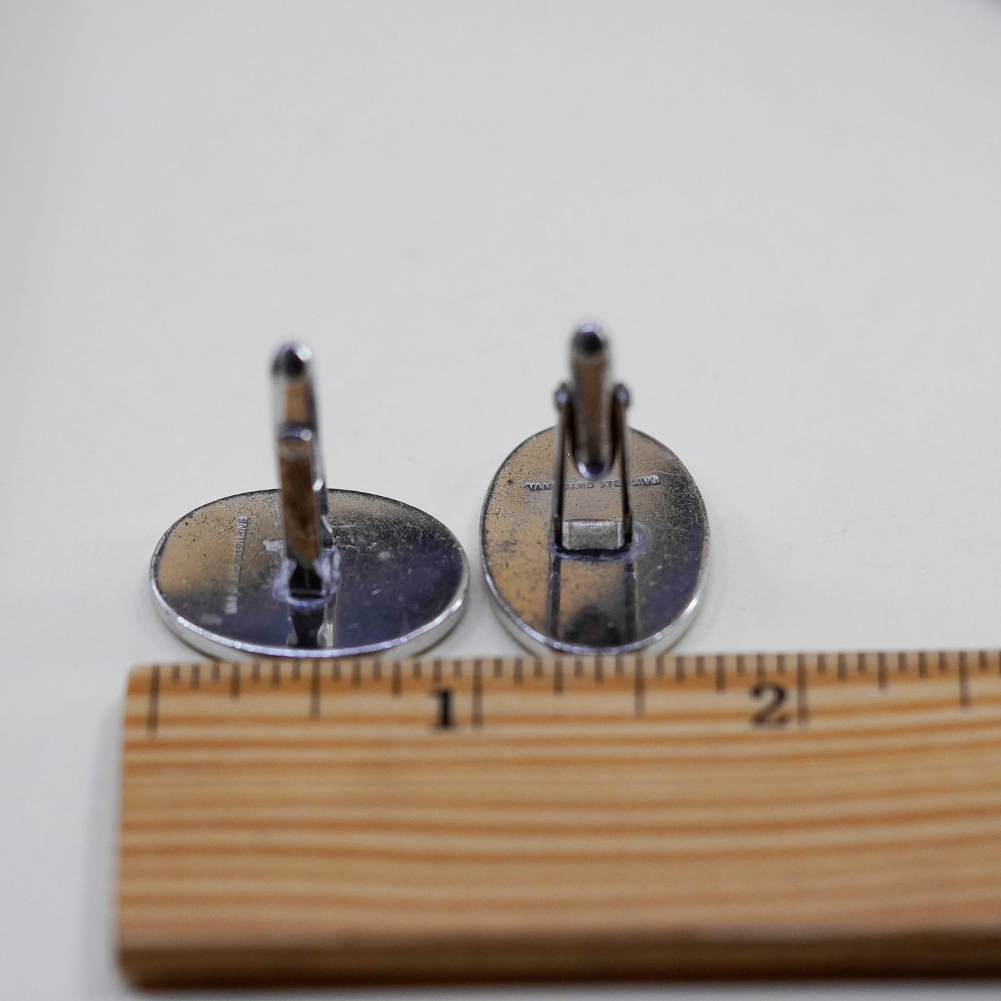 Vintage modern vanguard sterling silver cuff link, 925 cufflink