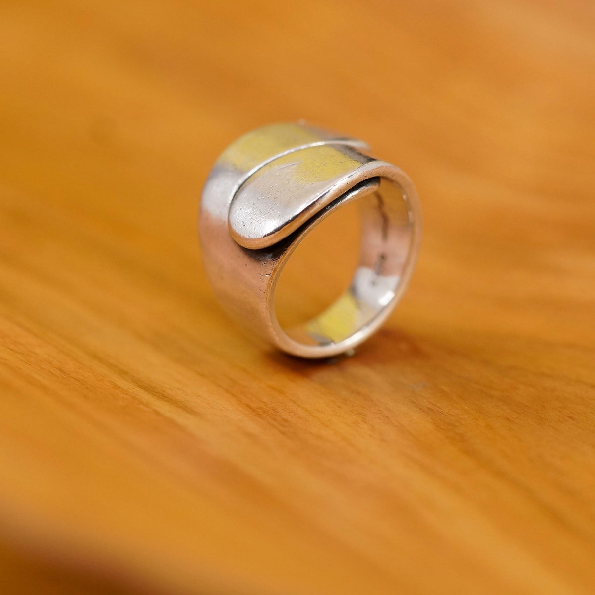 Size adjustable, designer Hans Hansen Sterling silver ring, 925 ribbed band