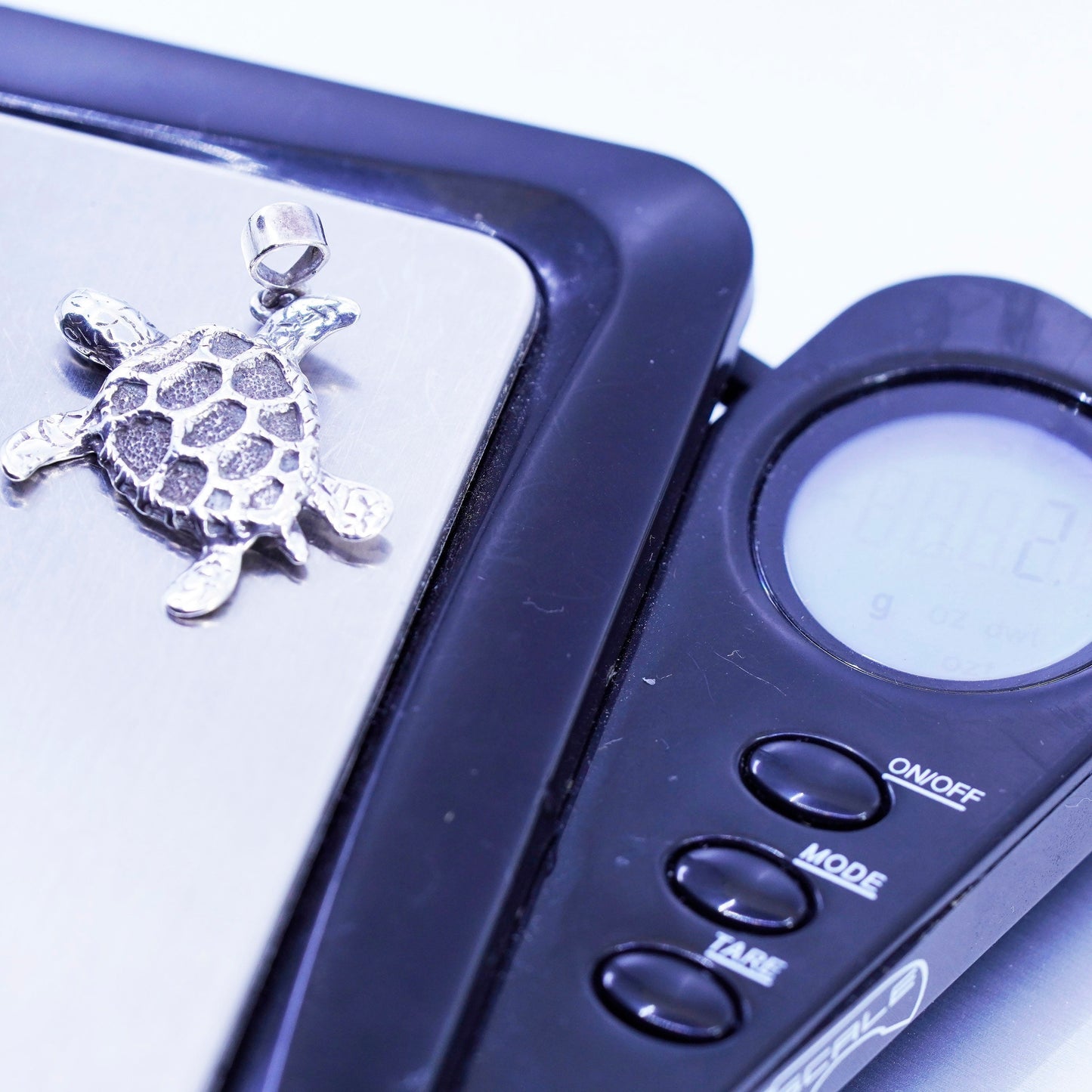 Antique Sterling silver handmade simple 925 sea turtle charm pendant