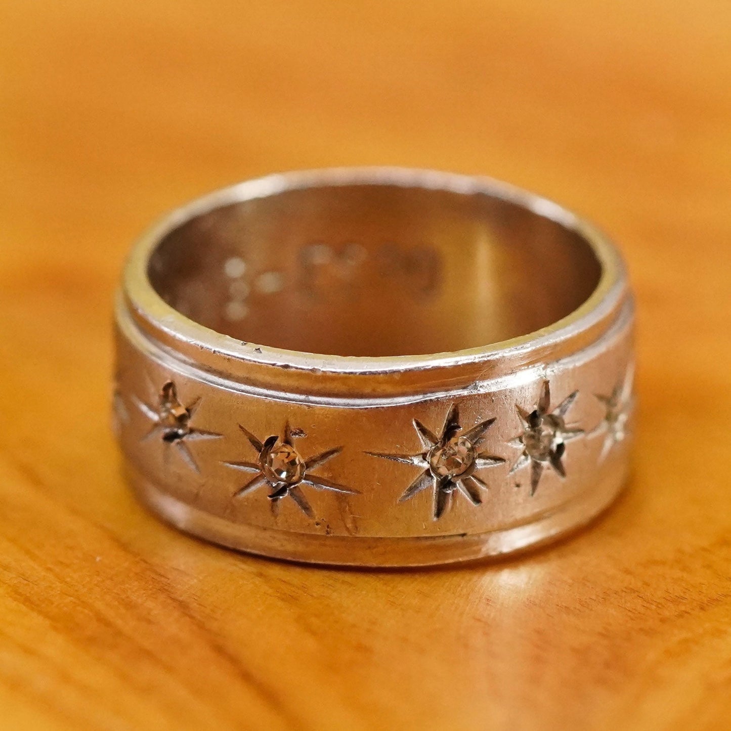 Size 6.5, vintage Sterling silver handmade ring, 925 star band
